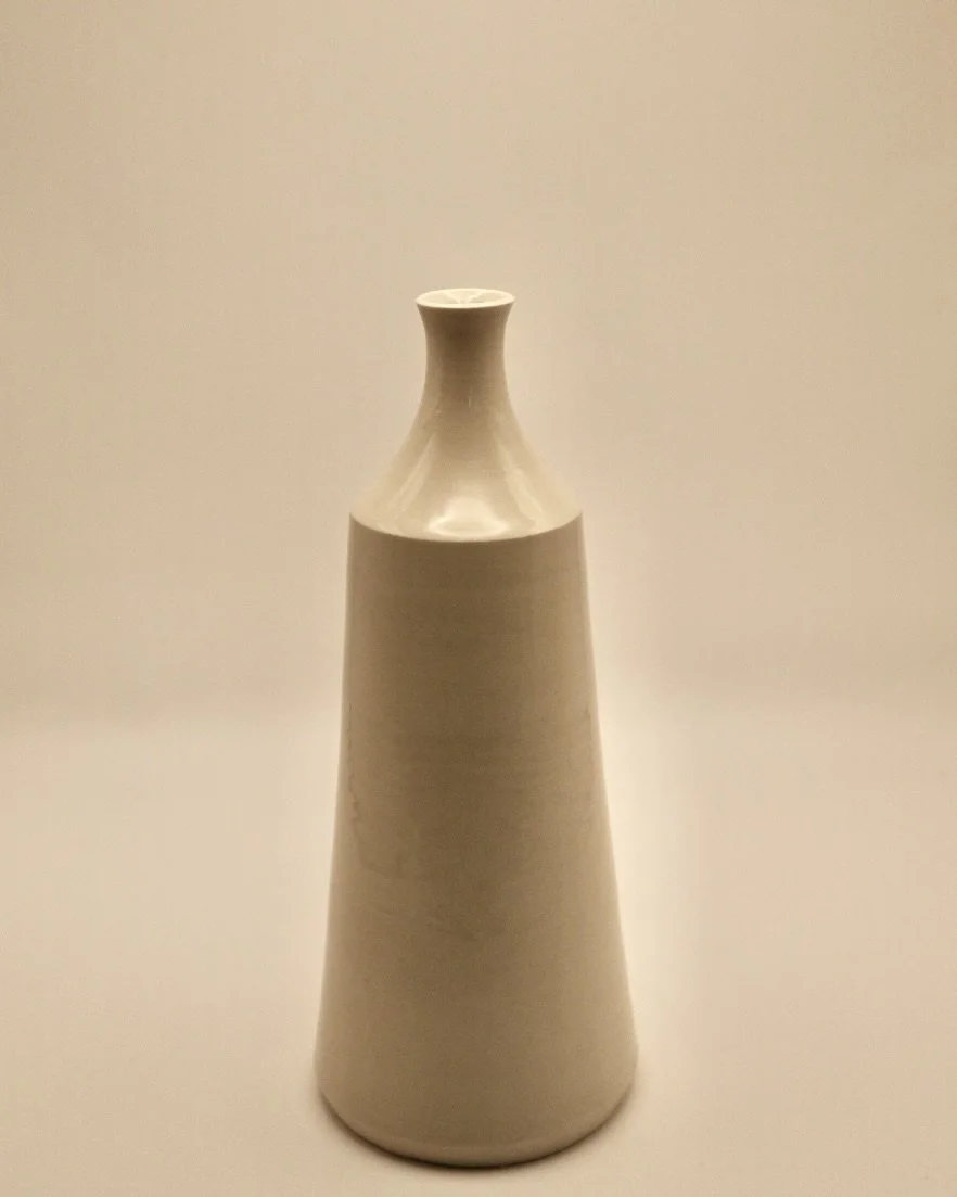 White porcelain narrow neck vase