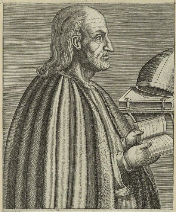 late 16-th century engraving of st anselm of canterbury in black and white available in the public domain