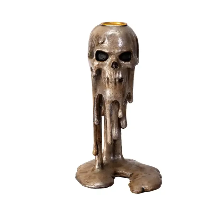 Wick of the Dammed Skull Candle Holder