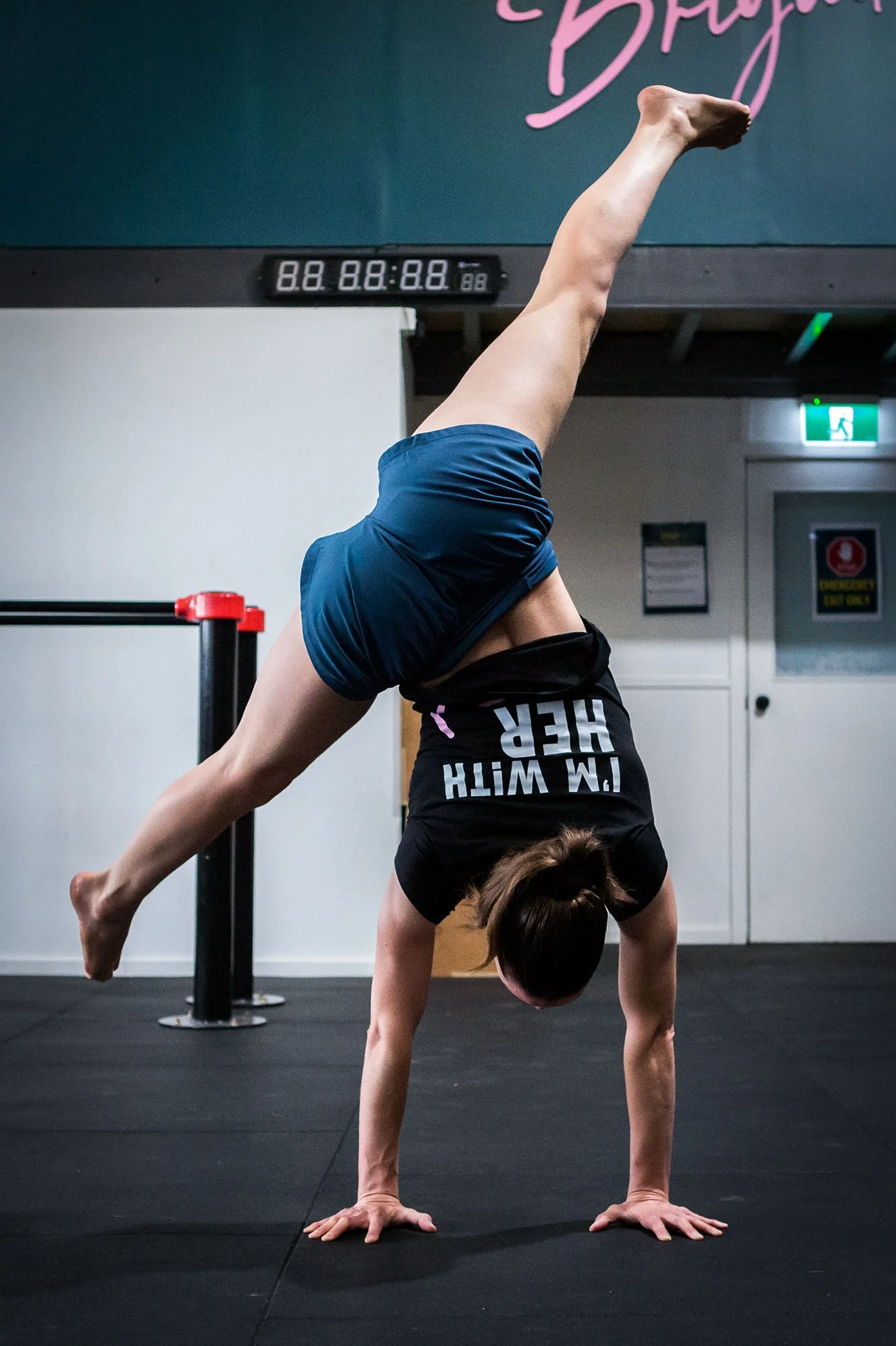 woman doing a controlled cartwheel