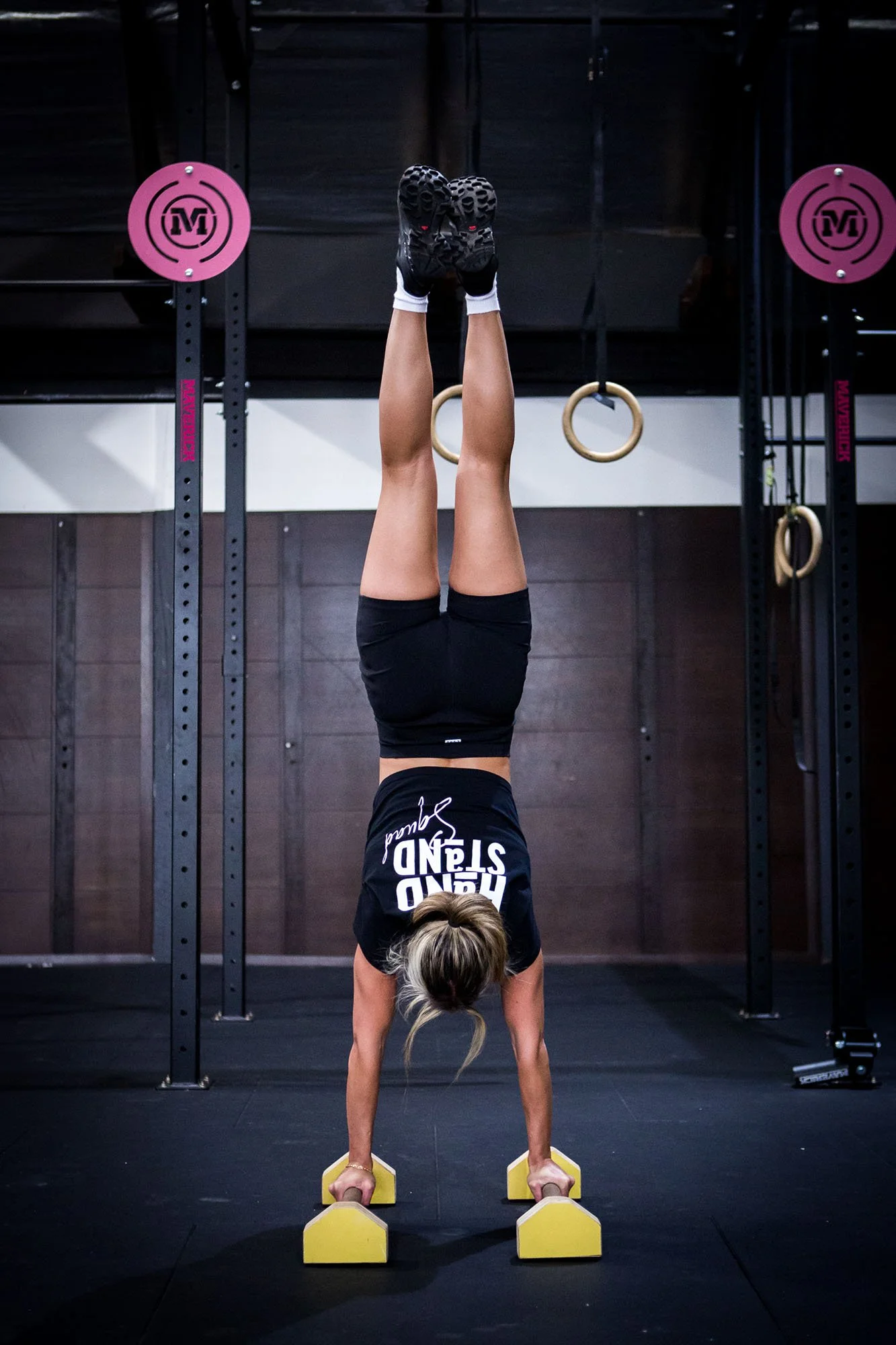 woman doing a handstand