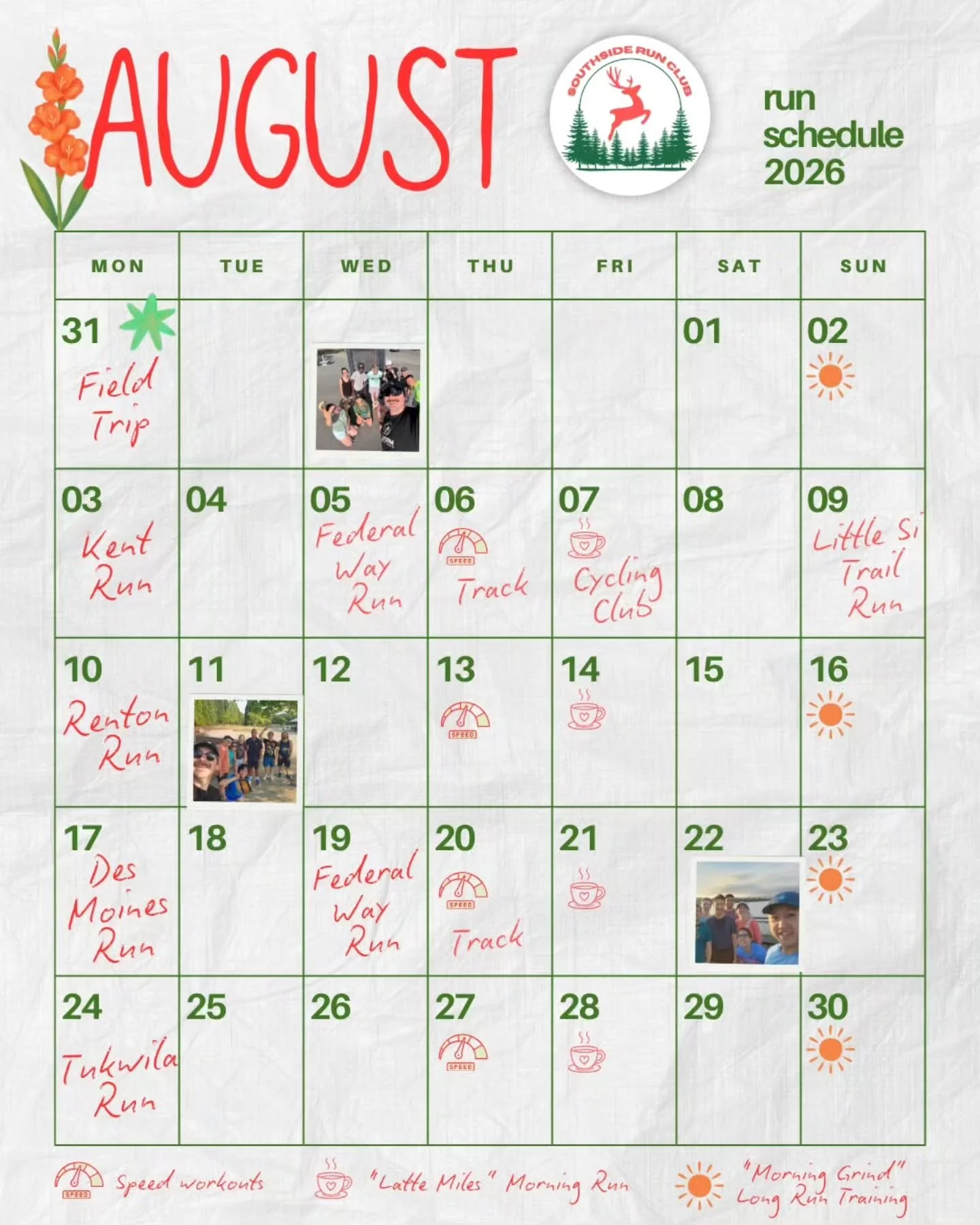 Can y'all believe it's almost August already?? 🙀 🍁 

Thank you all for a lovely summer so far! If you haven't joined us for a run yet, or are new to our club, we hope that you can join us (again) next month! We'll be having our usual weekly runs, w