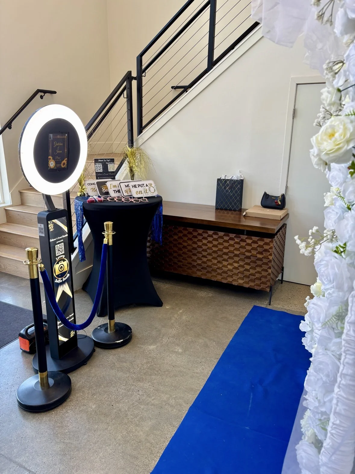 Selfie booth at a wedding