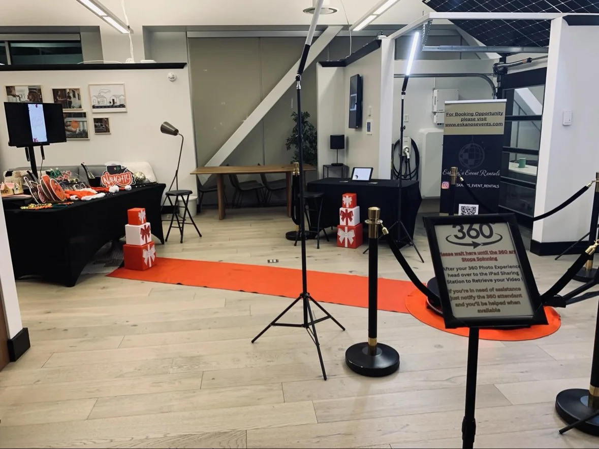 360 video booth setup at an upscale event
