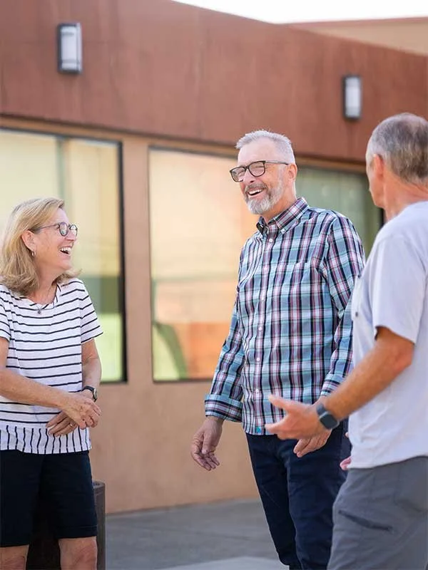 Russ Wenham running for Redding City Council 2026 with 2 friends in downtown Redding California