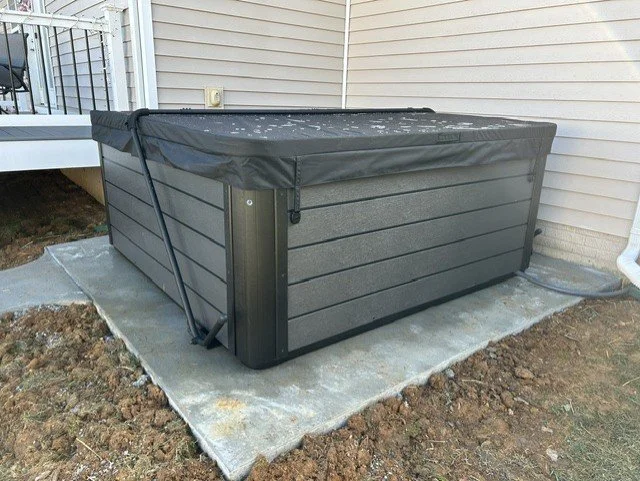New, installed hot tub