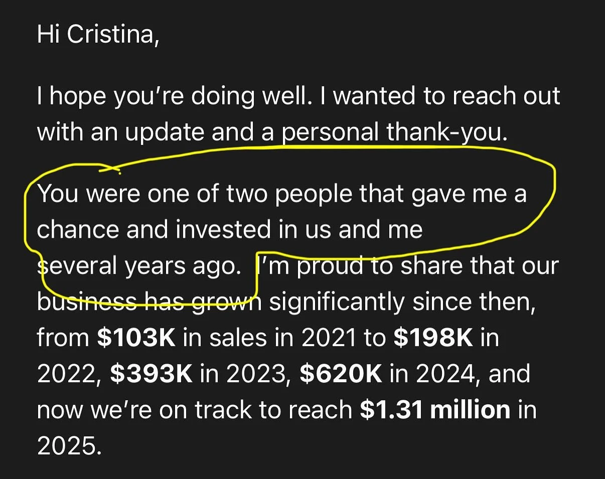 Just got THIS email today. 😭😭😭

When I was 21 years old(21 years ago), I started my financial planning practice right out of college. I had NO money, probably NEGATIVE net worth at the time. 😬

What I did have was a DREAM. An OPPORTUNITY. 💡🤞

I