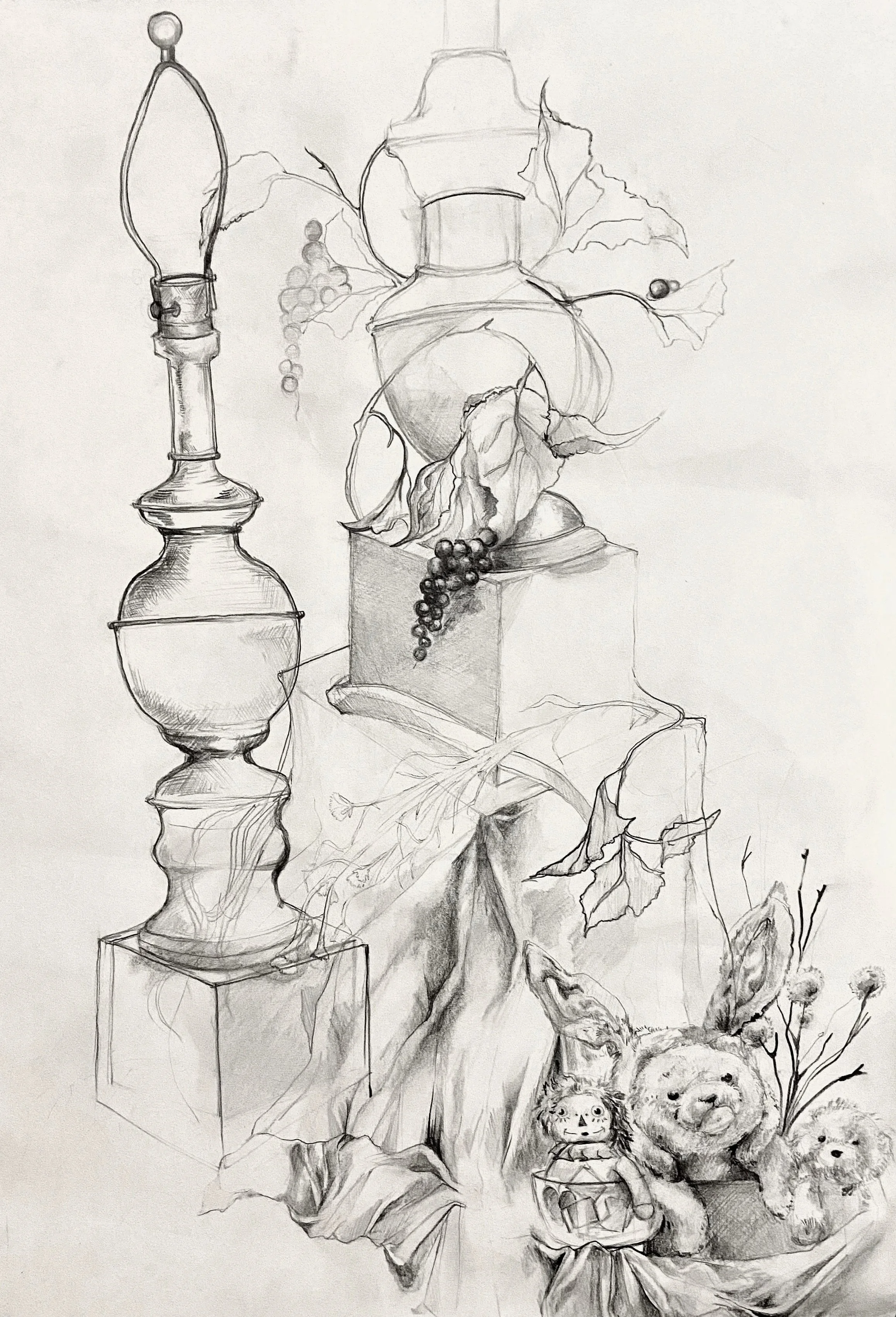 Chaos Still Life. 2023. Graphite on Drawing Paper. 