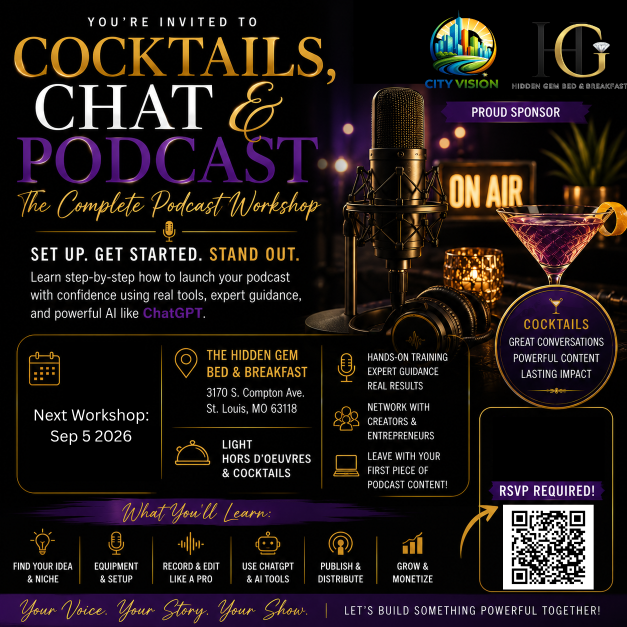 Cocktails, Chat & Podcast Workshop