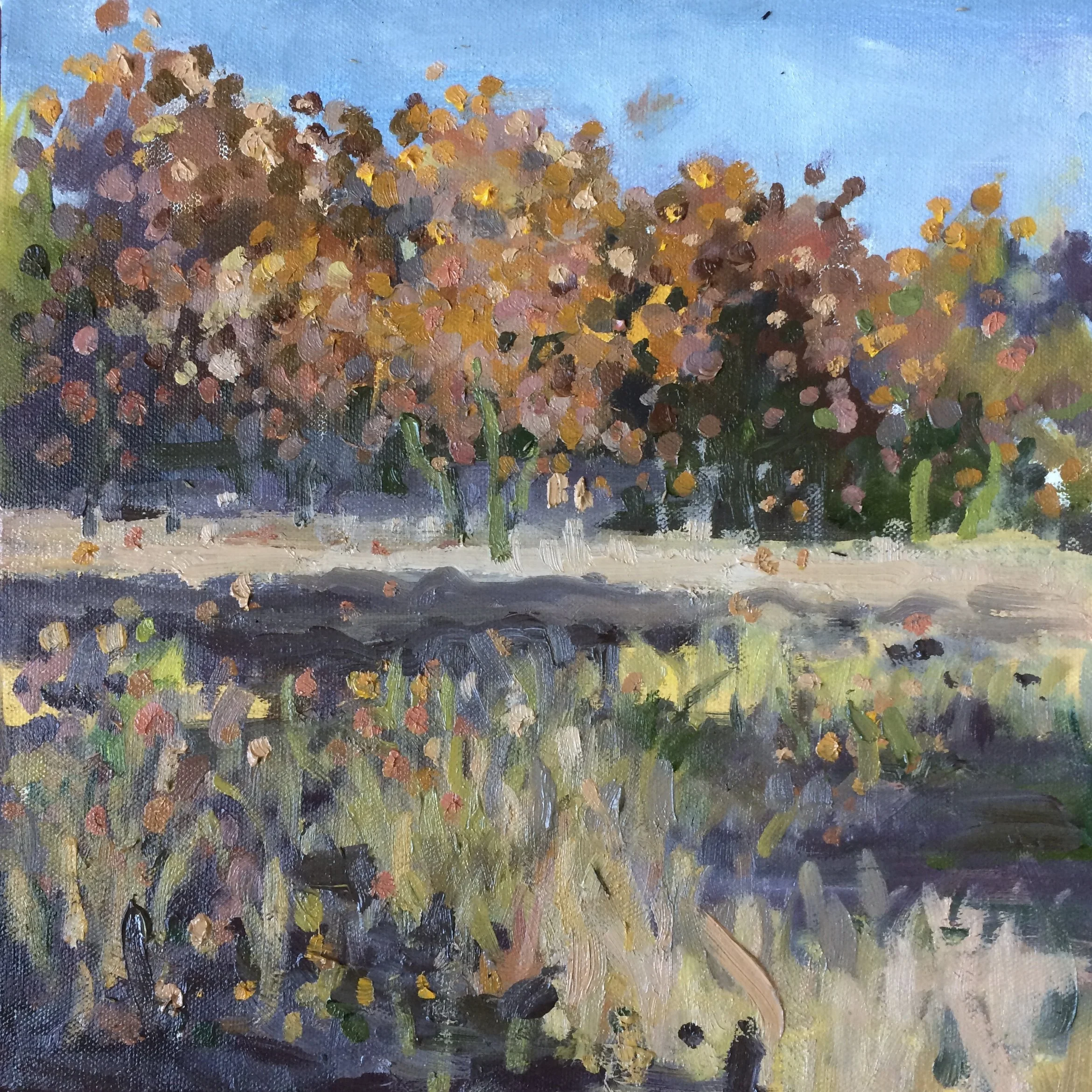 Foliage II, 11.8" x 11.8", Oil on canvas