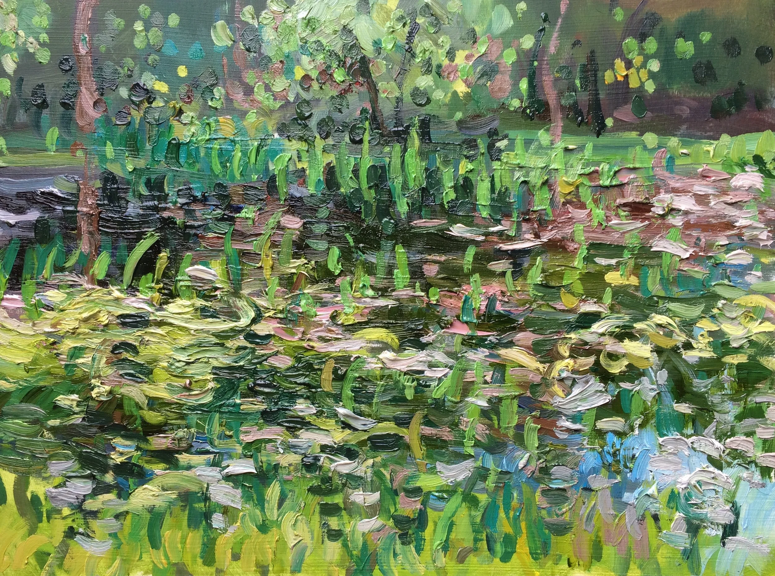 Bluegate, 12" X 16", Oil on wood panel