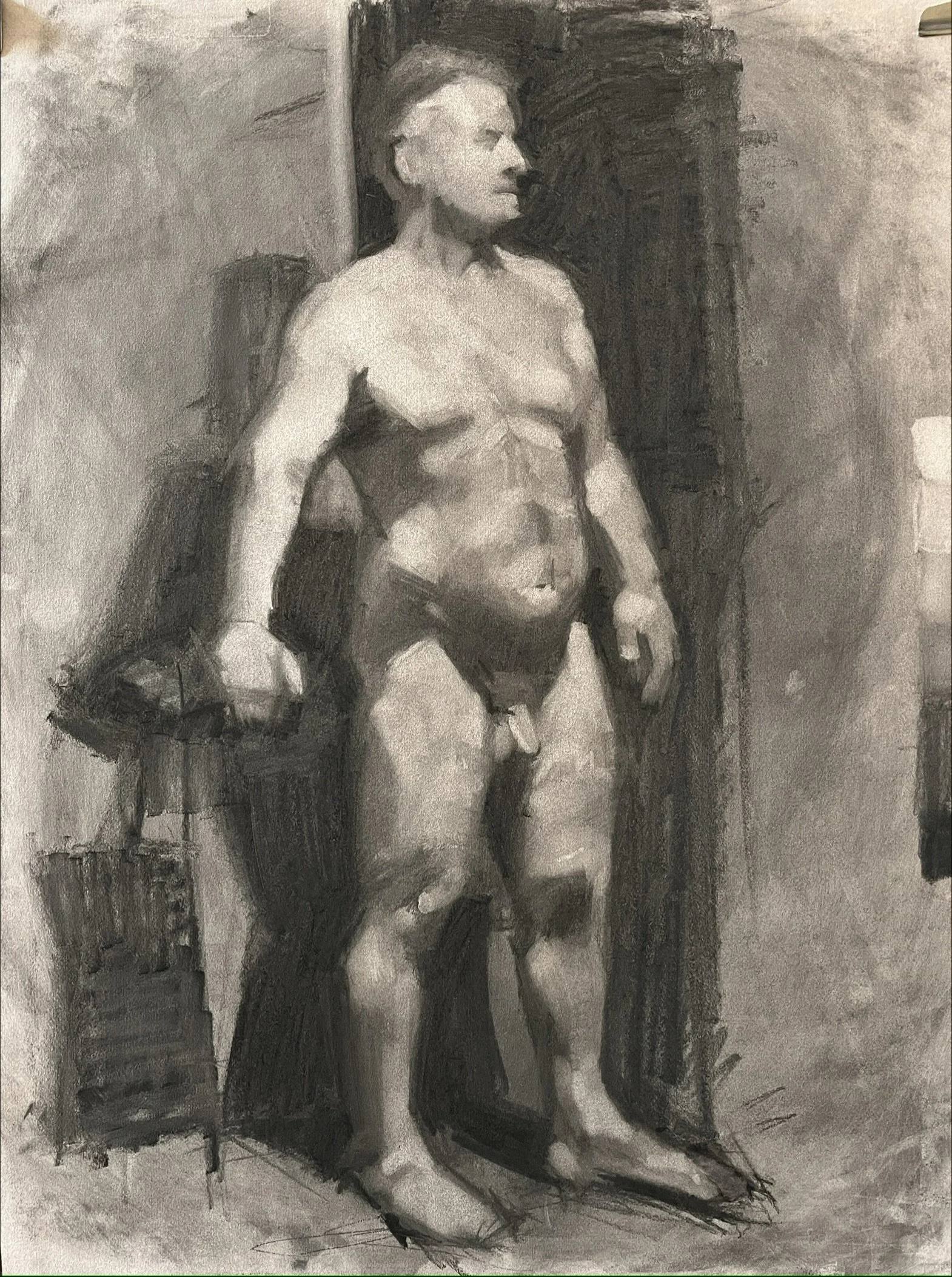 Reymond Standing, 19 x 25, Charcoal on paper
