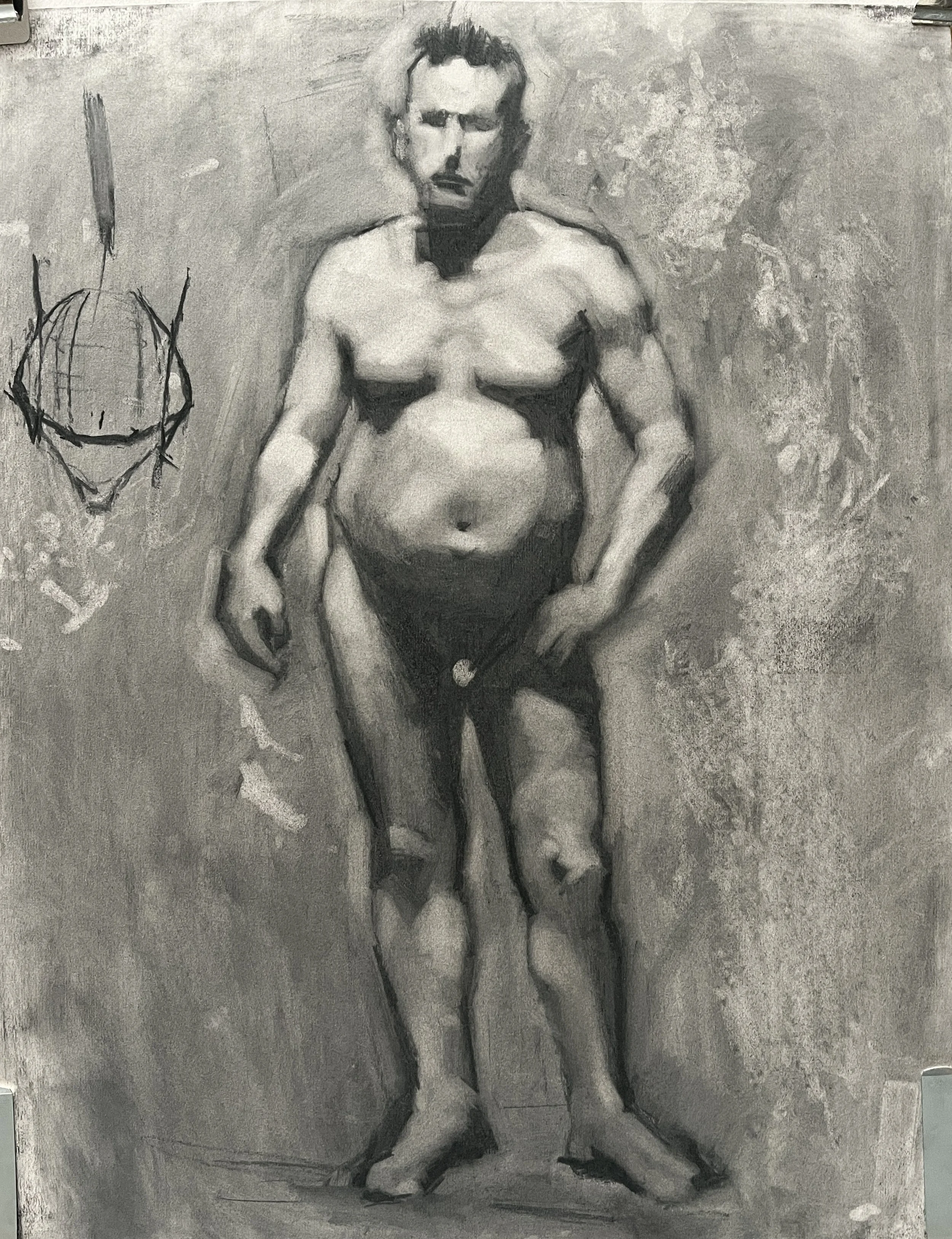 Ryan Standing, 19 x 25, Charcoal on paper
