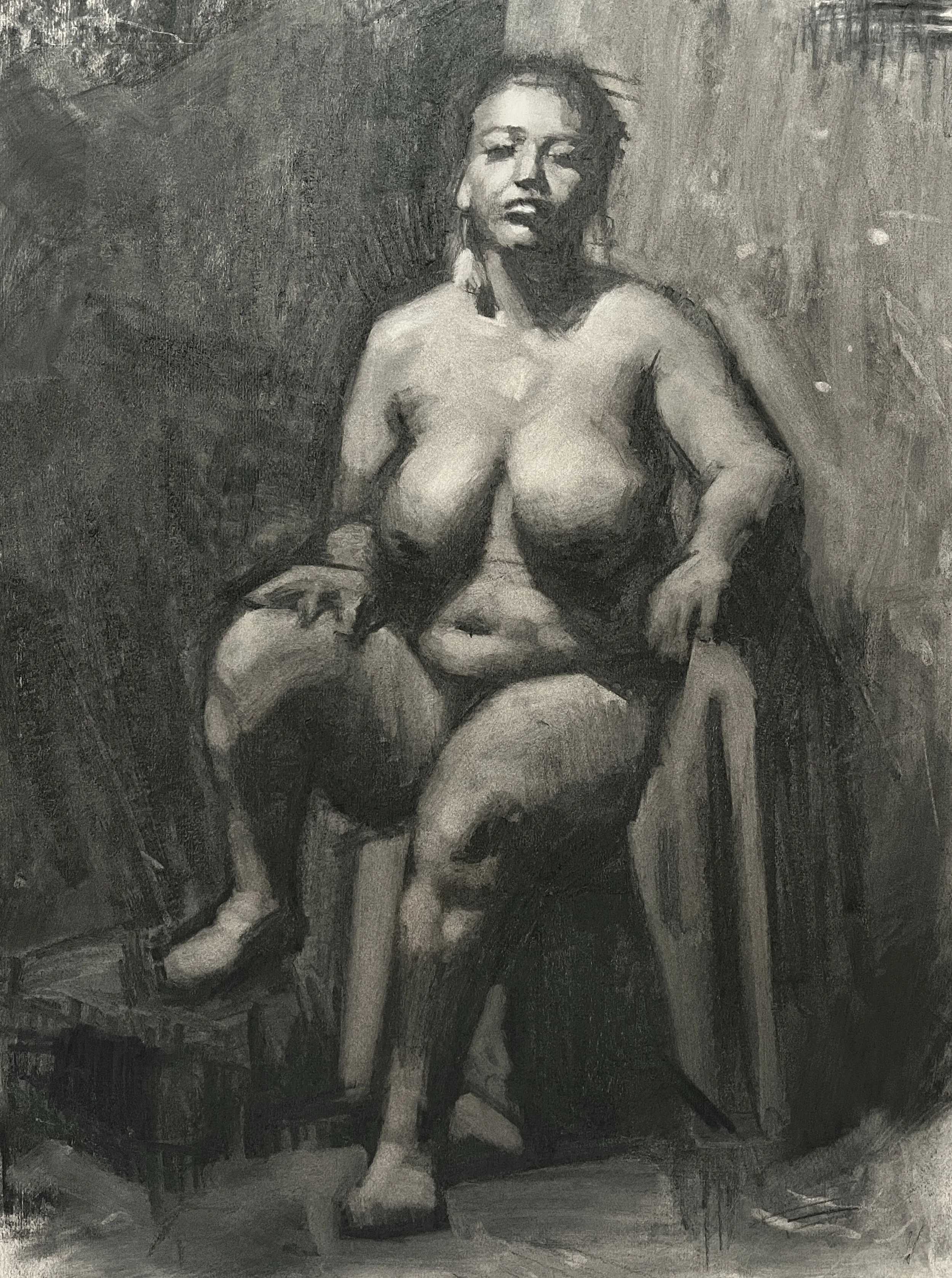 Nina, 19 x 25, Charcoal on paper
