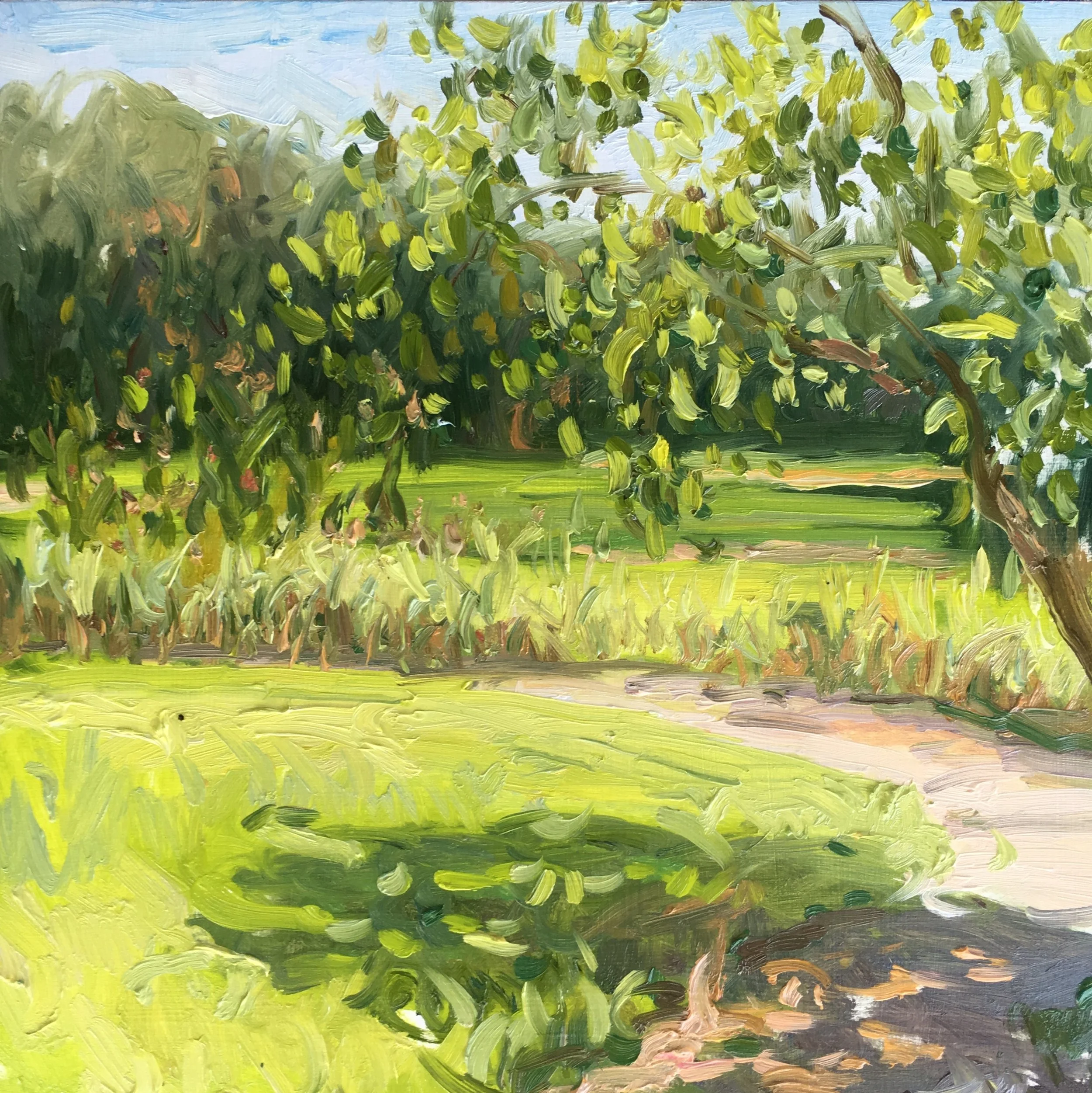 September, 11.8" X 11.8", Oil on wood panel