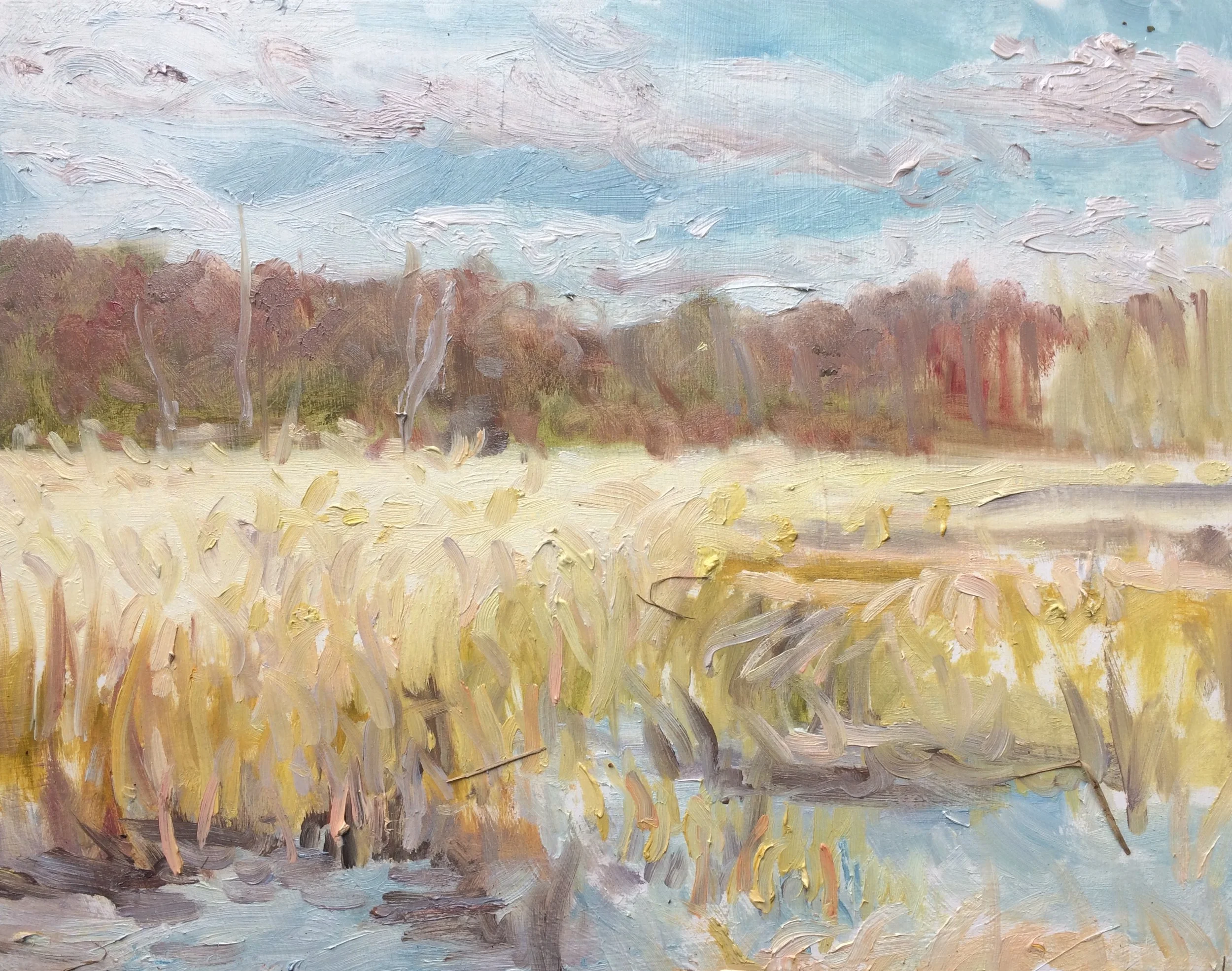 Winer Field, 11" x 14", Oil on wood panel