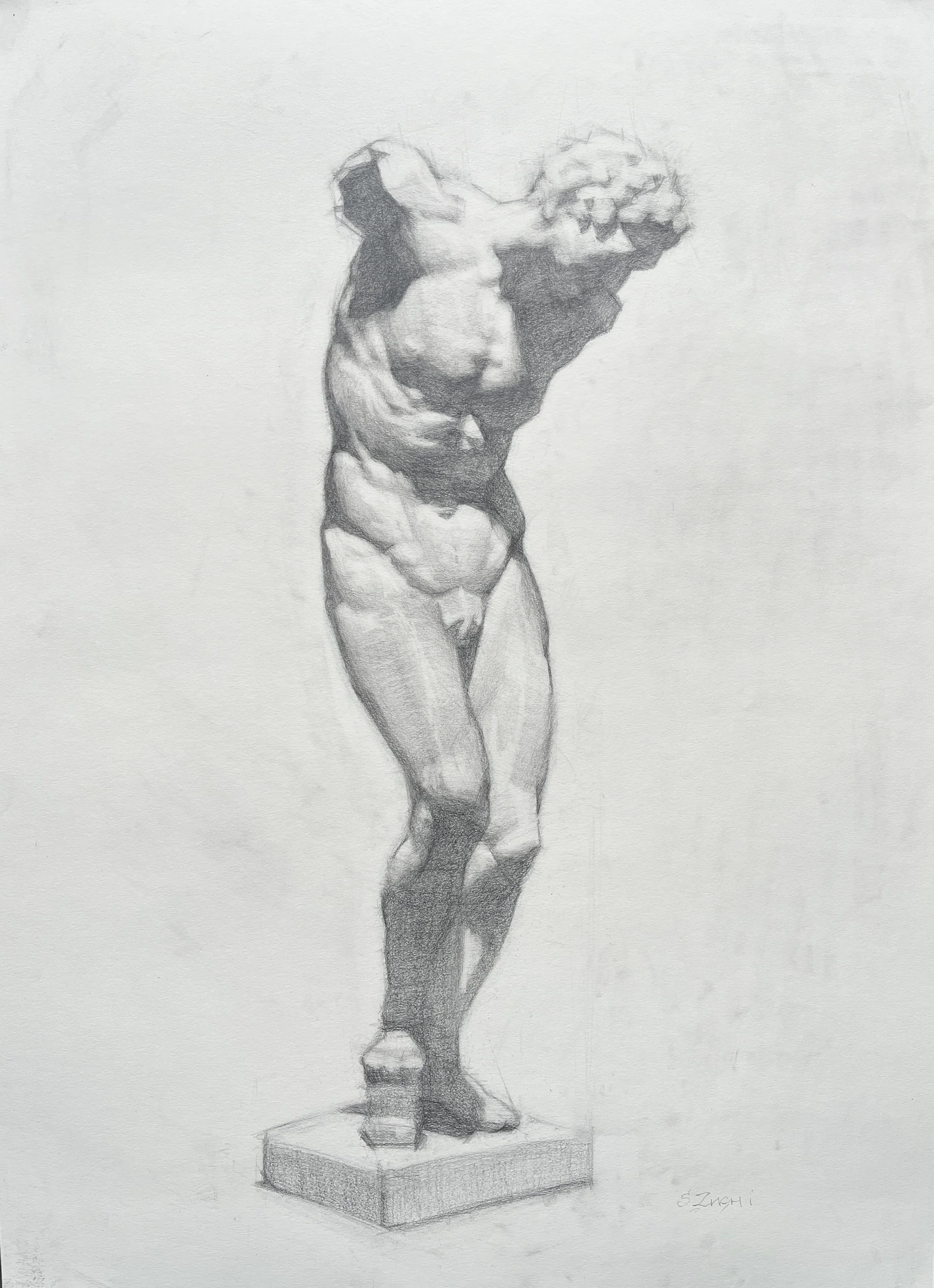 Cast Drawing I, 24 x 18, Graphite on paper
