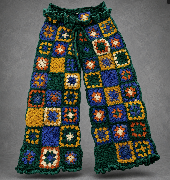 

  "The Wood Nymph Pants" - A statement across seasons. Artistry, texture, and tailored style.  
 Available by Commission 