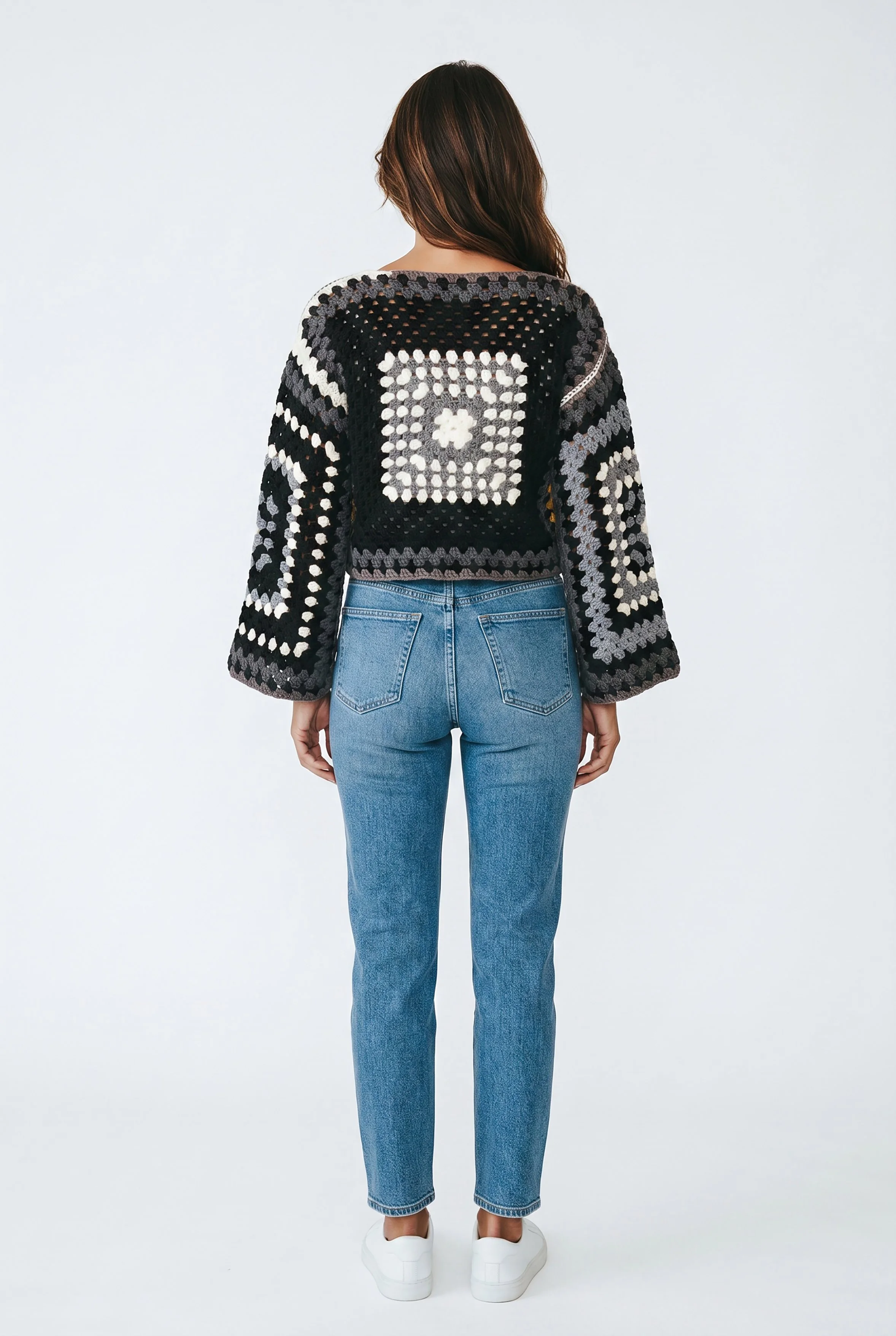  "The Club ColorBlock Sweater" - Curated yet effortless. Gray, black, and cream weave texture, contrast, and quiet confidence.  
 Available by Commission 