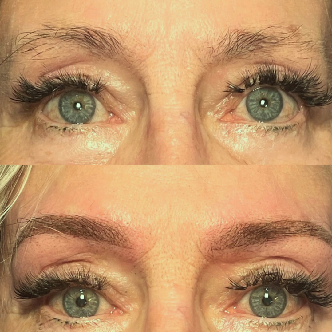 Soft Powder Brow cosmetic tattoo result by ENA Aesthetics in Beaumaris, Melbourne. Custom-designed brows to enhance facial balance and provide long-lasting definition.