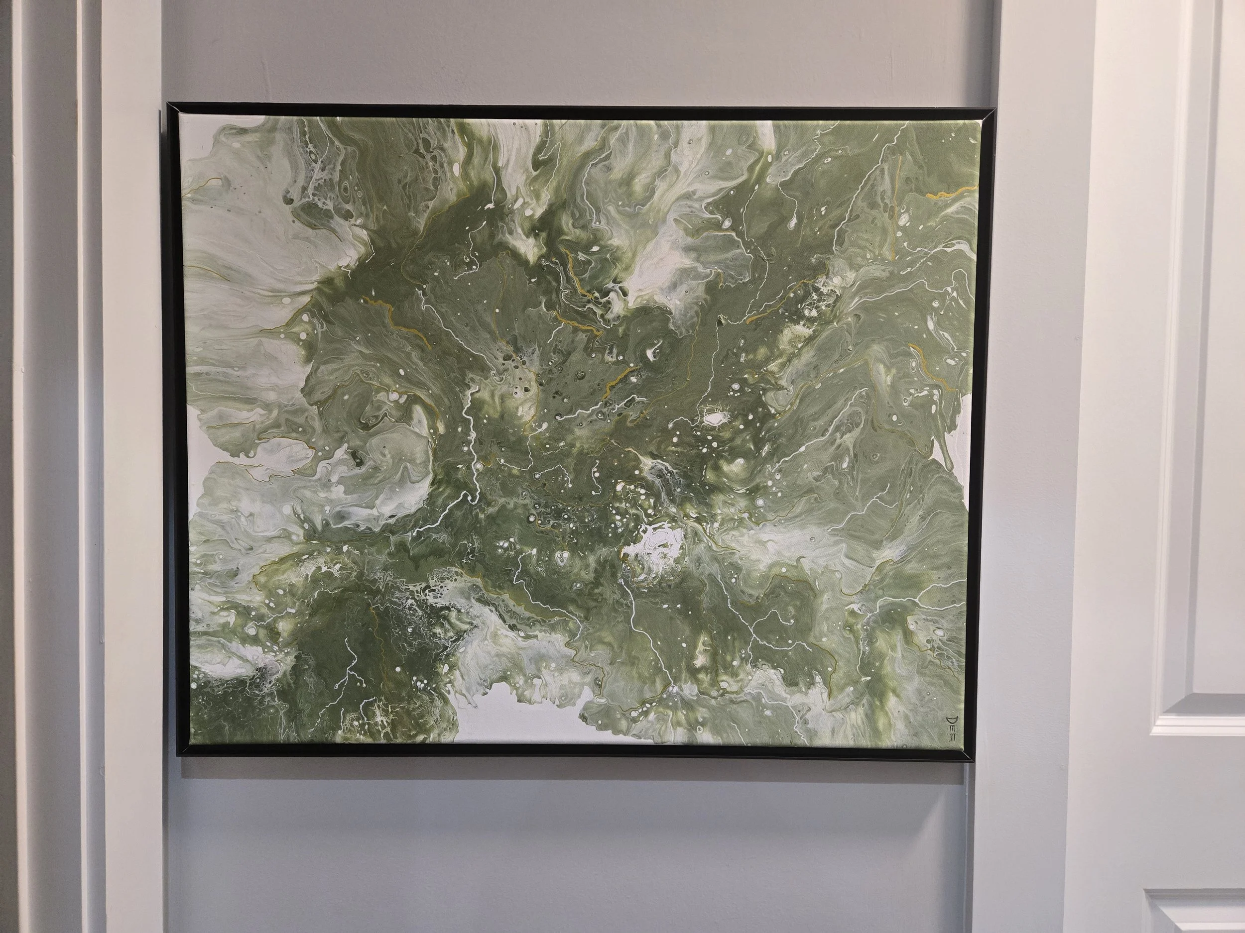Tranquil Green Abstract Canvas Art