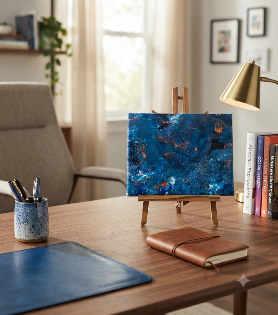8 x 10 Blue and Bronze