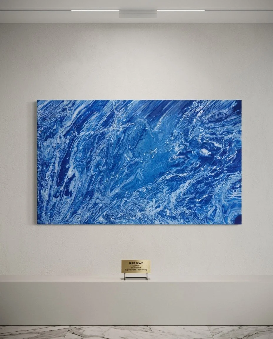 24 x 36 Blue Waves Acrylic Canvas