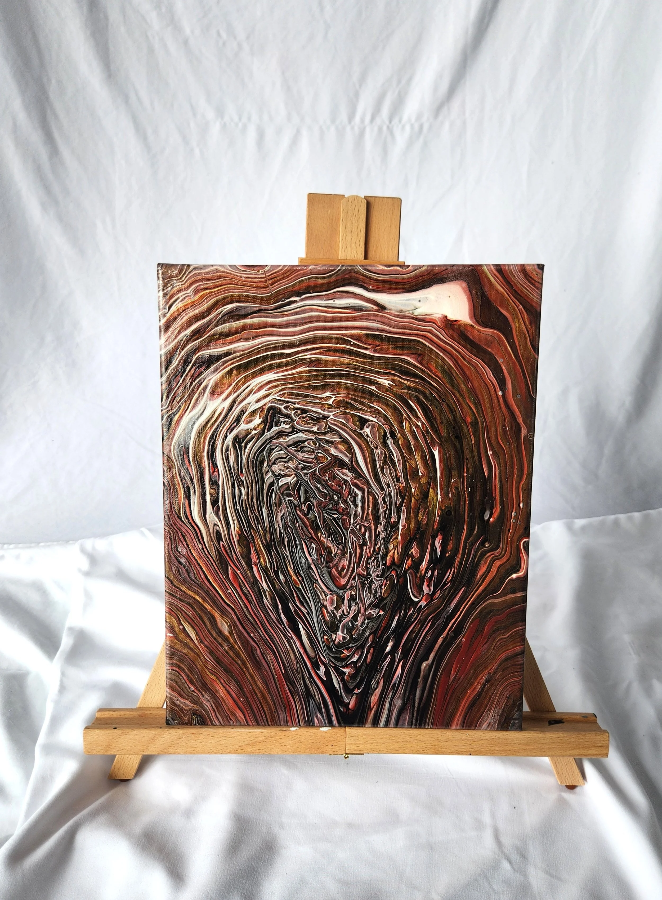 11 x 14 Gold Red Black white acrylic canvas