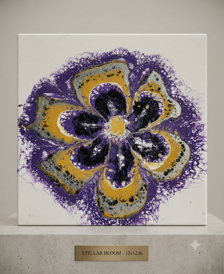 12 x 12 Radiant Purple Drift Acrylic Pour