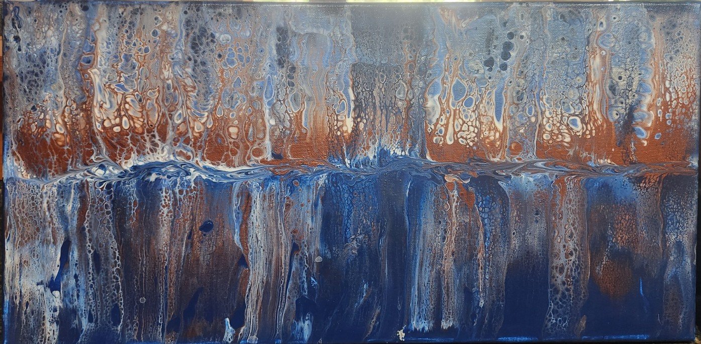 Bronze Swipe  Canvas Acrylic Painting 20" x 30"