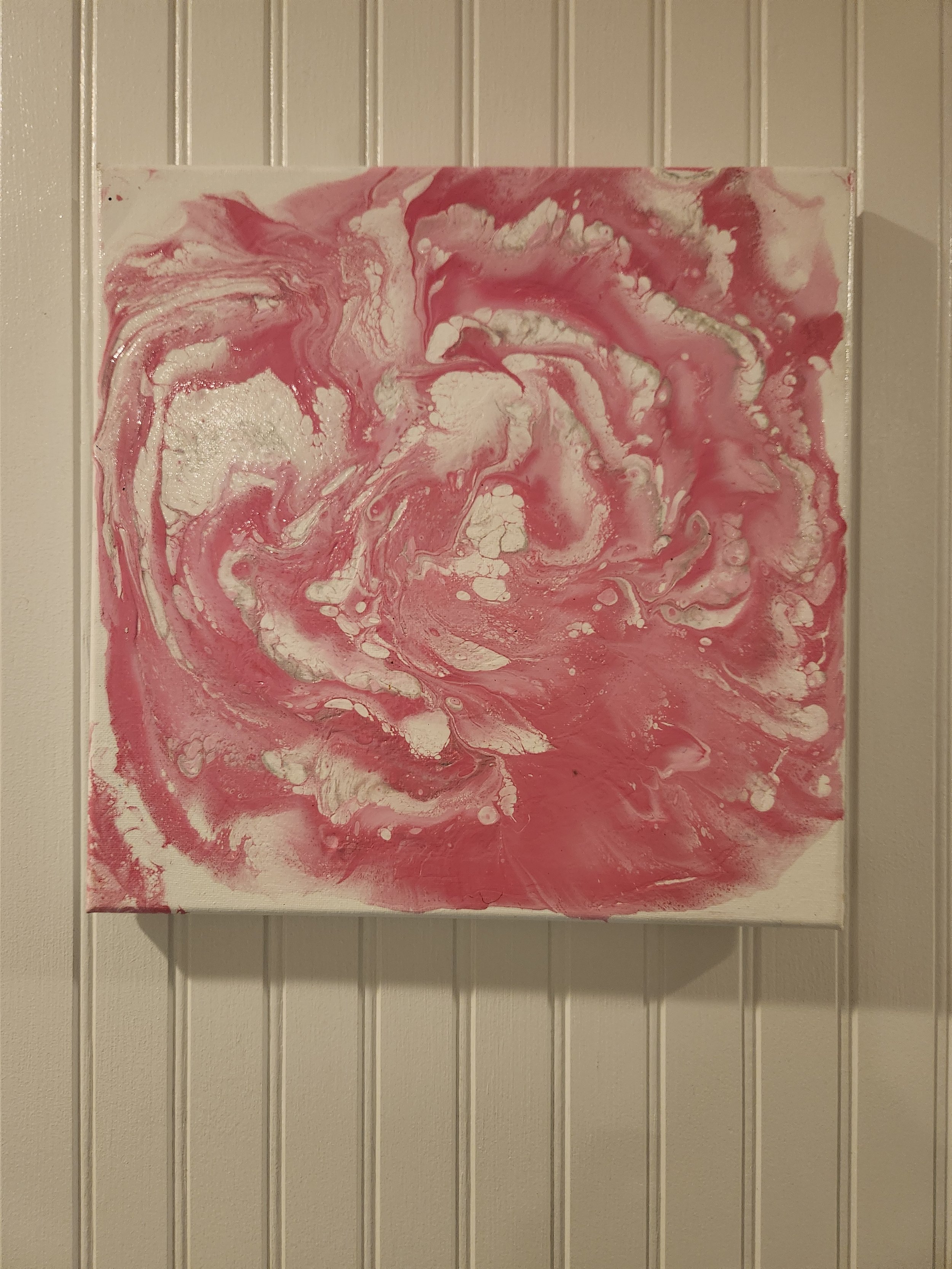 Pink Swirl Abstract Canvas Art