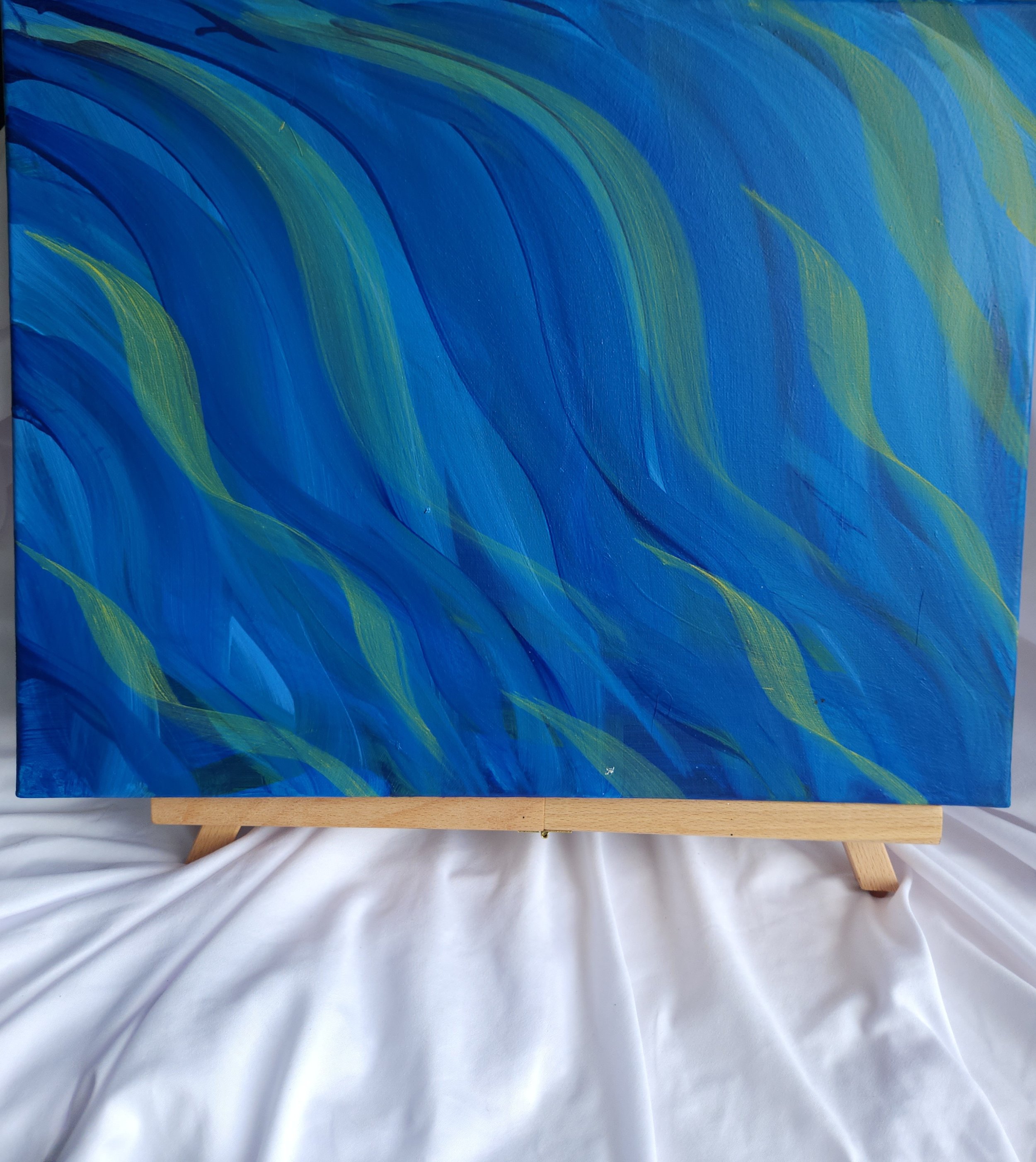 16 x 20 Blue and Yellow Seagrass Acrylic Canvas