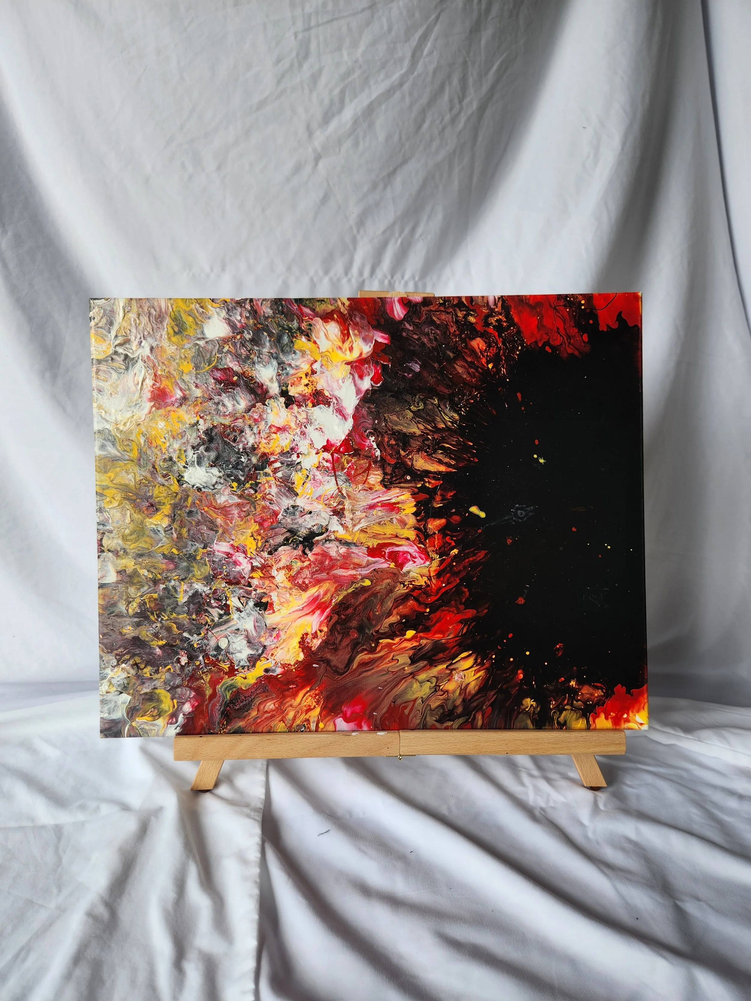 16" x 20" Fiery Passion Abstract Canvas