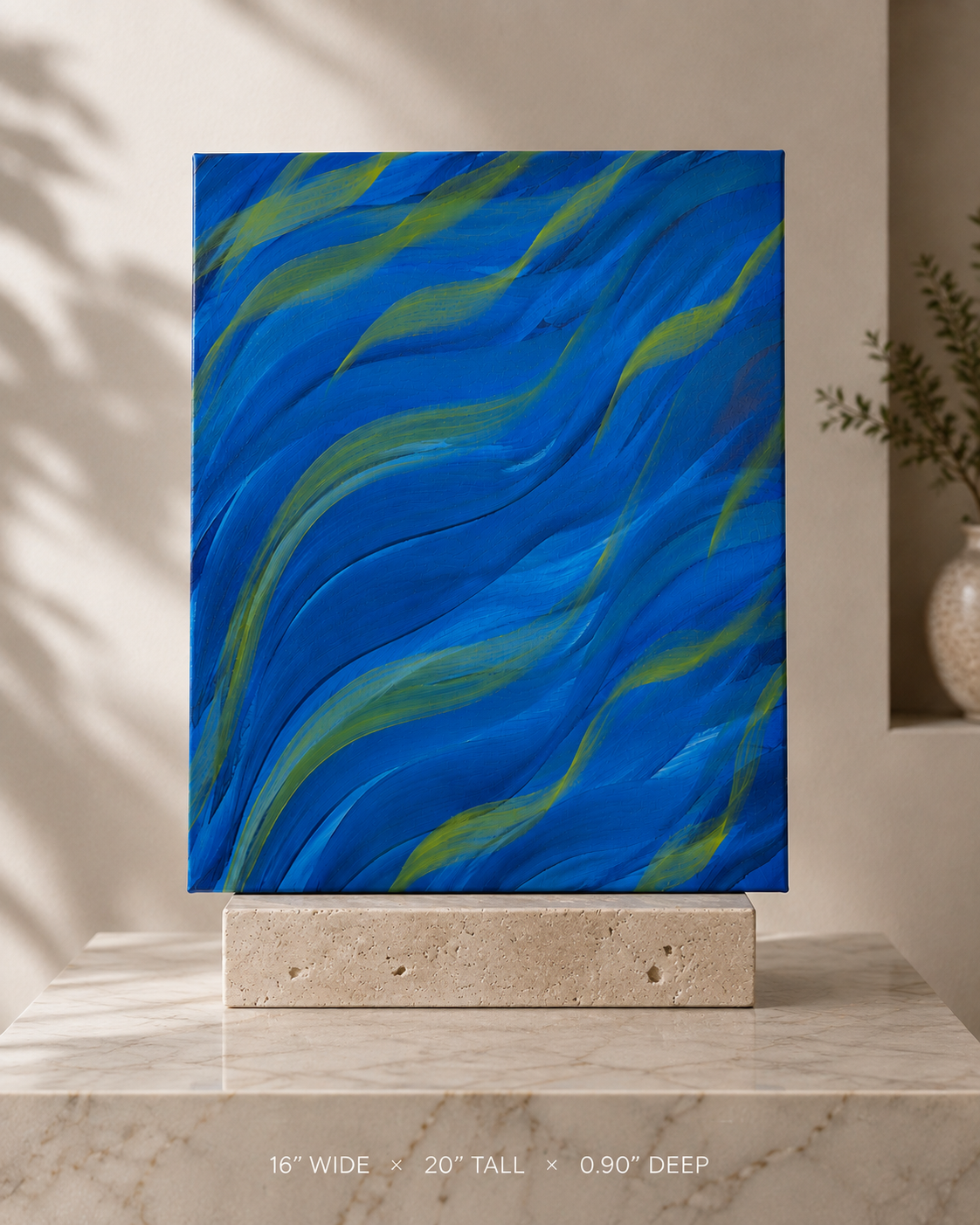 16 x 20 Blue and Yellow Seagrass Acrylic Canvas