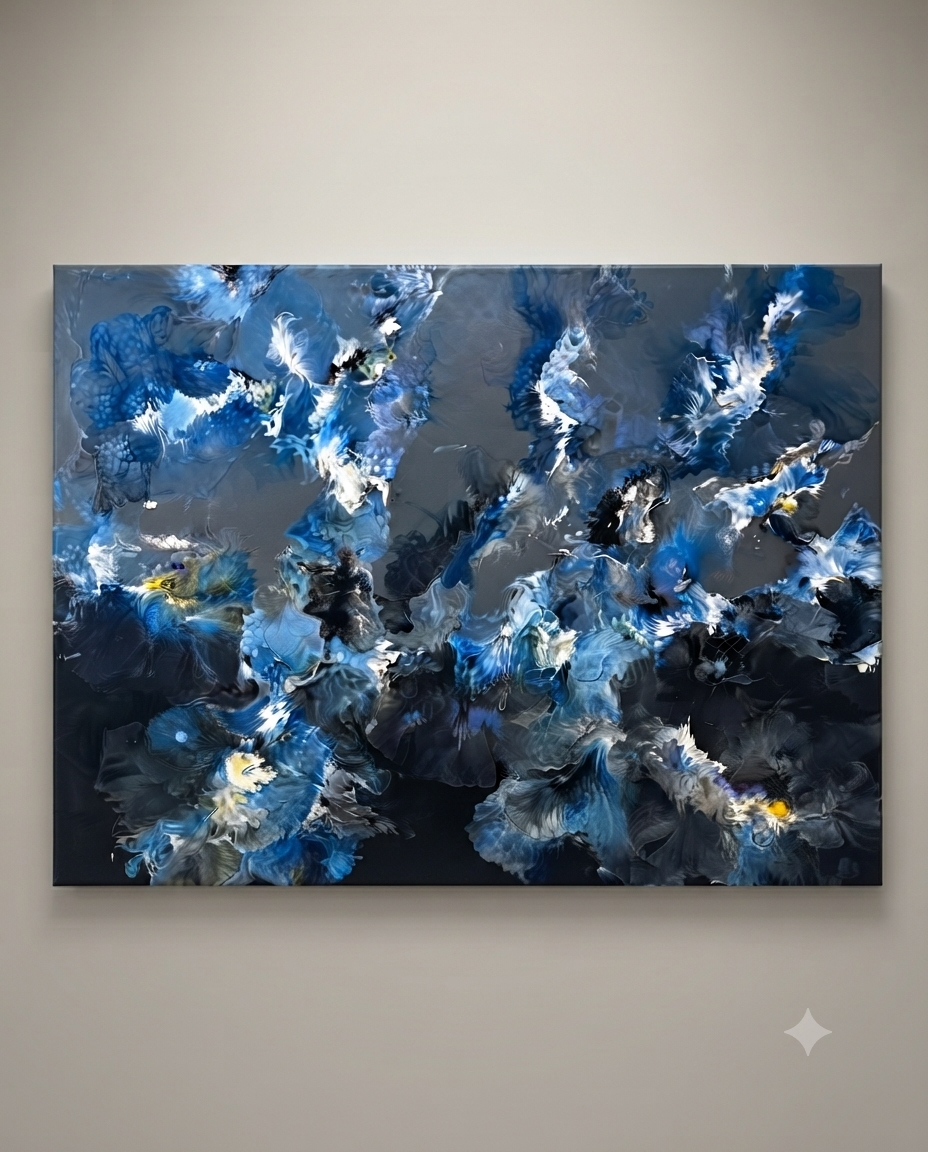 Blue Nebula Canvas Art Acrylic Canvas 36" x 48"
