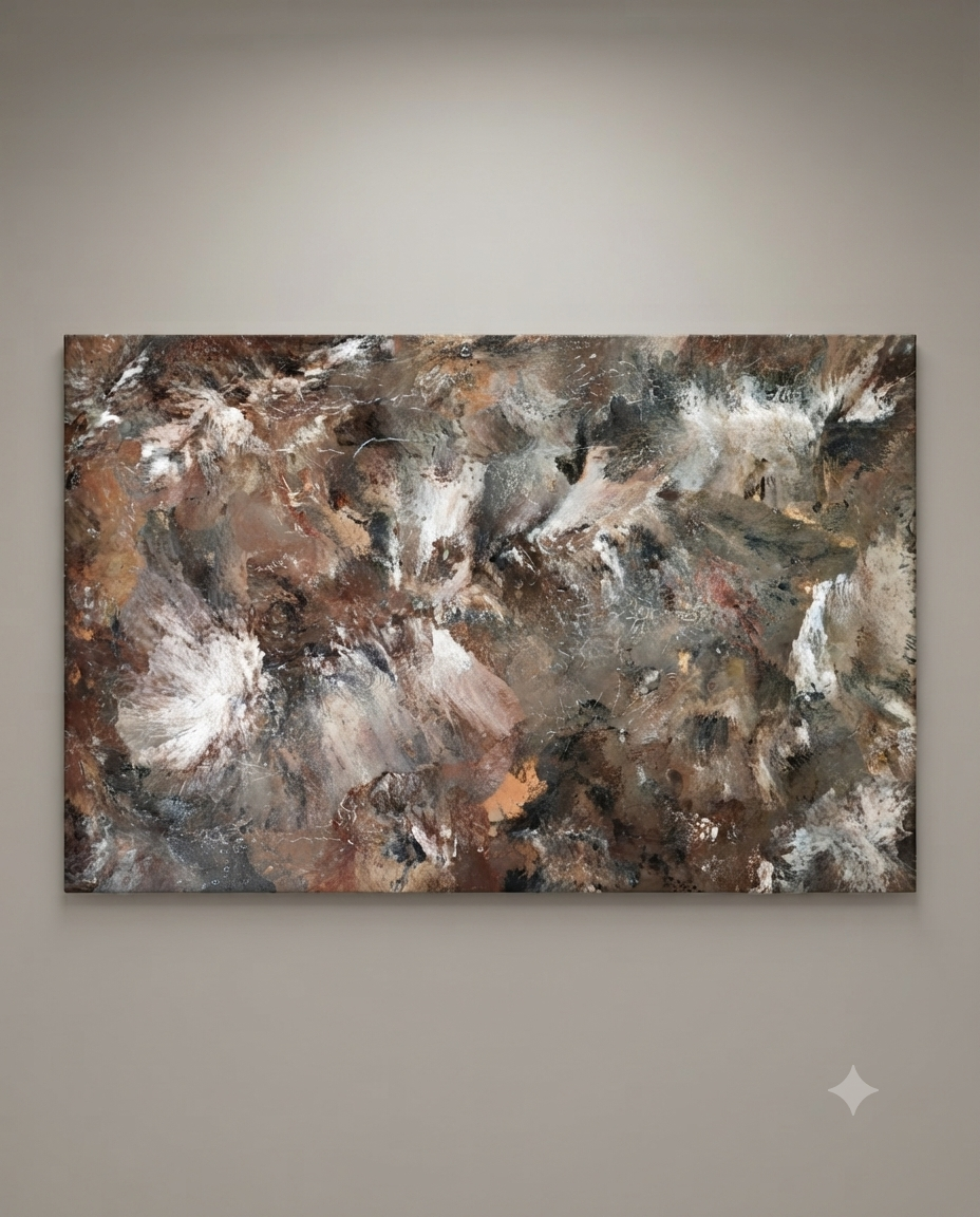 60 x 96 Extra Large wall art stone and rust color 5' x 8'