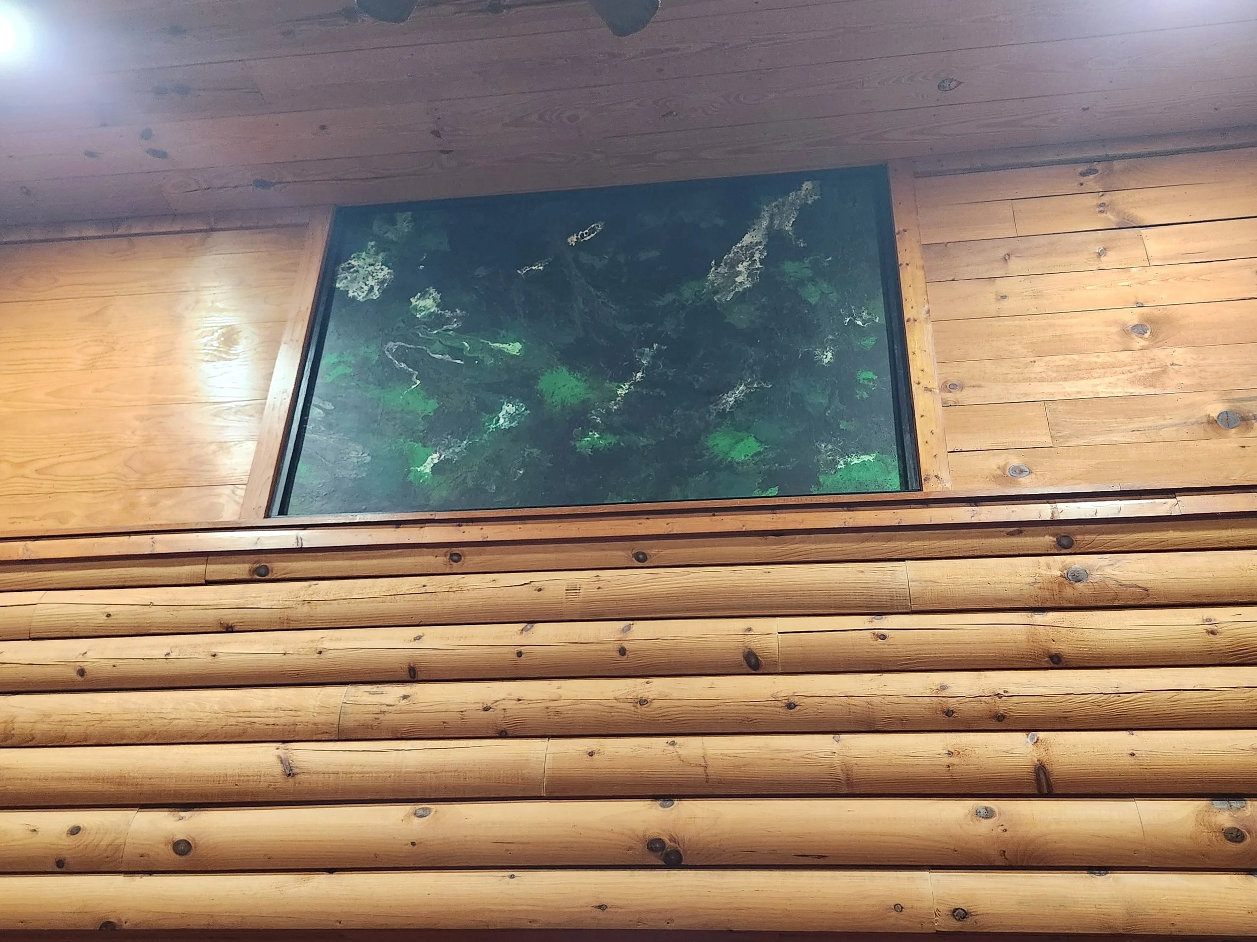 Large 60 x 96 Green Acrylic Paint Pour on Wood