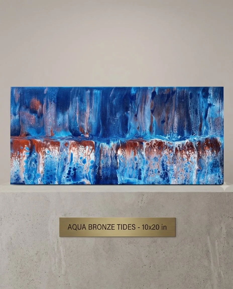 10 x 20 Bronze Swipe Canvas Acrylic Painting