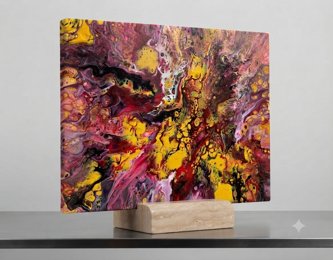 11 x 14 Luminous Cascade Abstract Painting