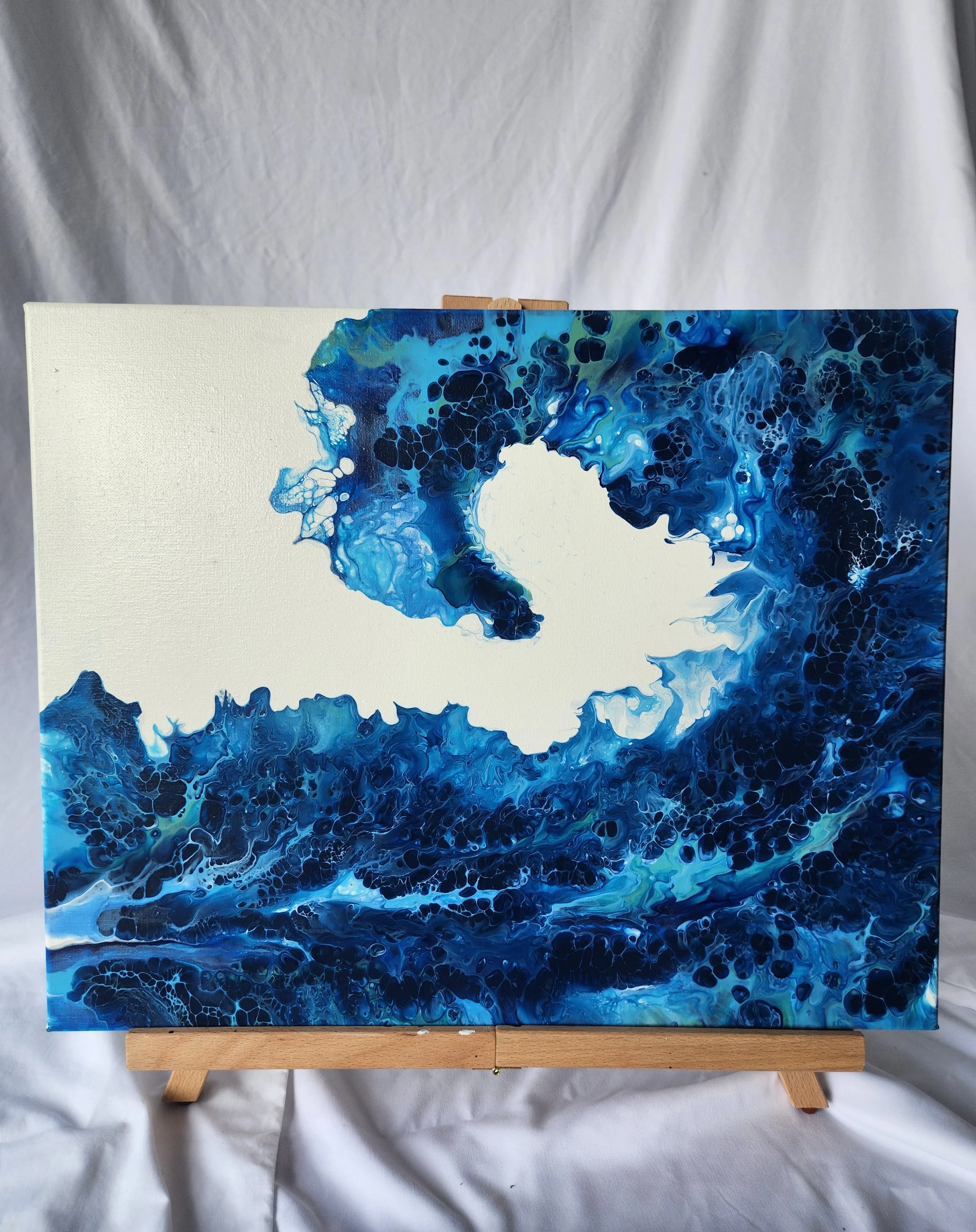 16 x 20 Blue and white wave