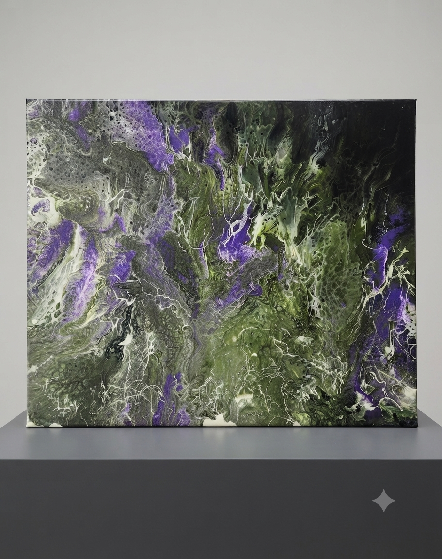 16 x 20 purple and Green Art