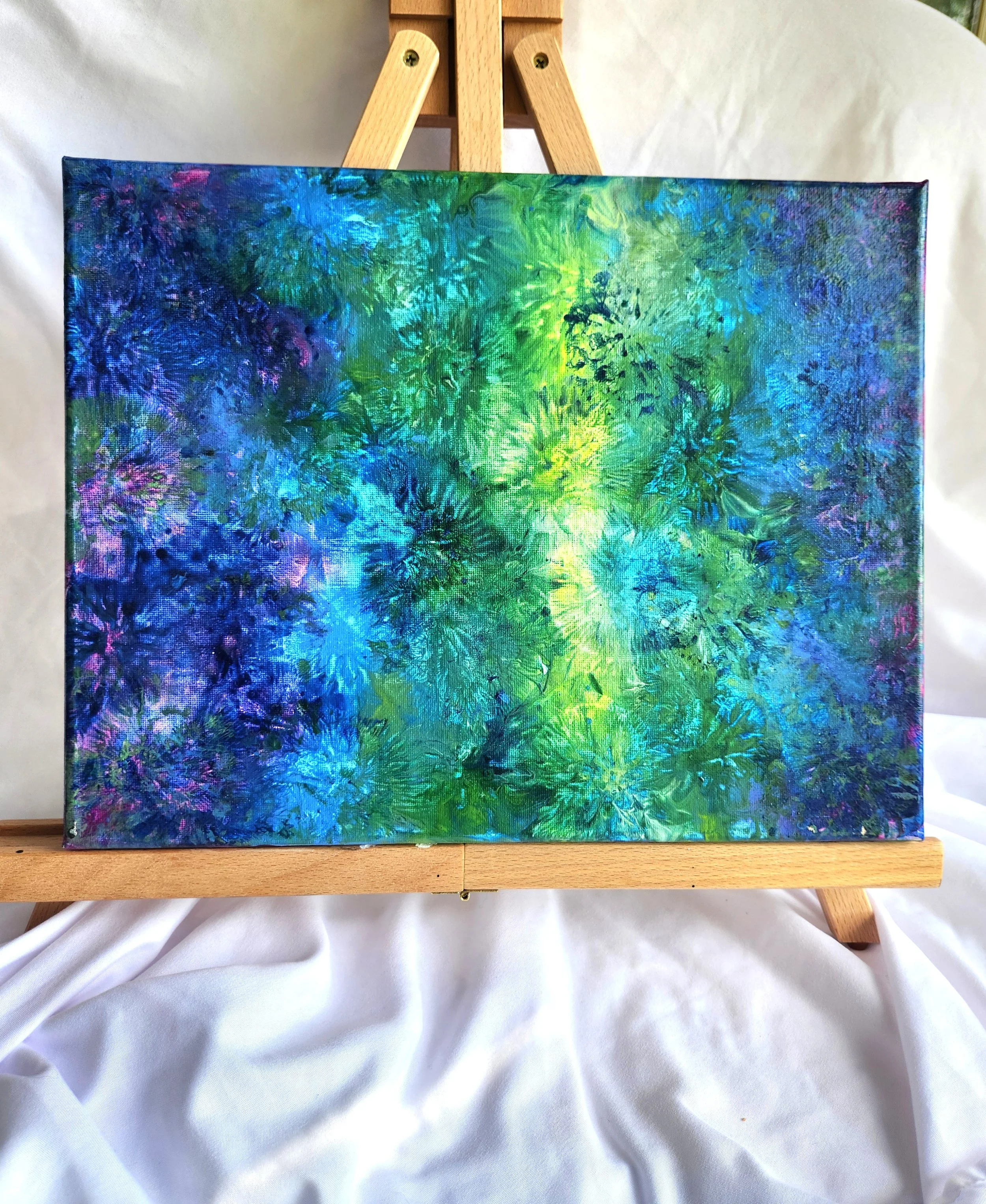 11 x 14 Tie Dyed balloon acrylic Canvas