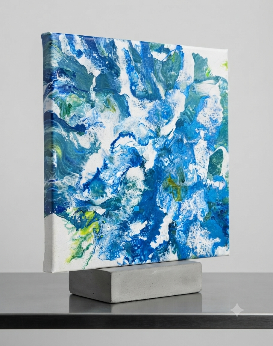 12 x 12 teal white