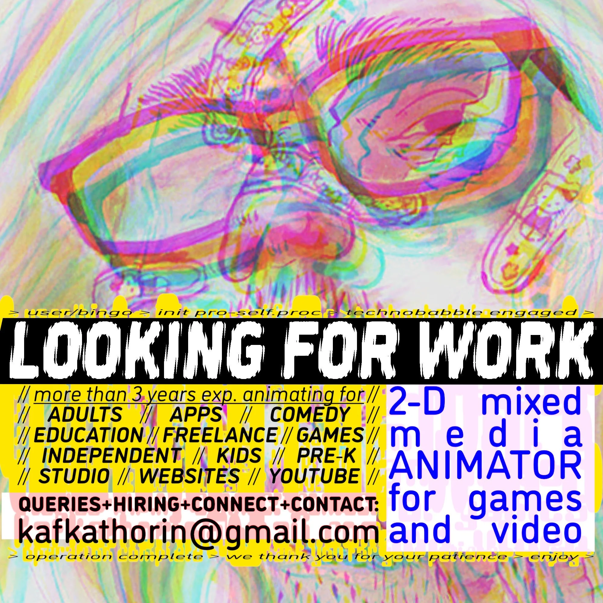 I got laid off. Anyone need an animator?

Get used to the self-promotion for a bit, I'm making another one of these right now to offset the noisiness haha.

--
#lookingforwork #animator #2Danimator #spineanimator #adobeAnimate #roughanimator #cleanup