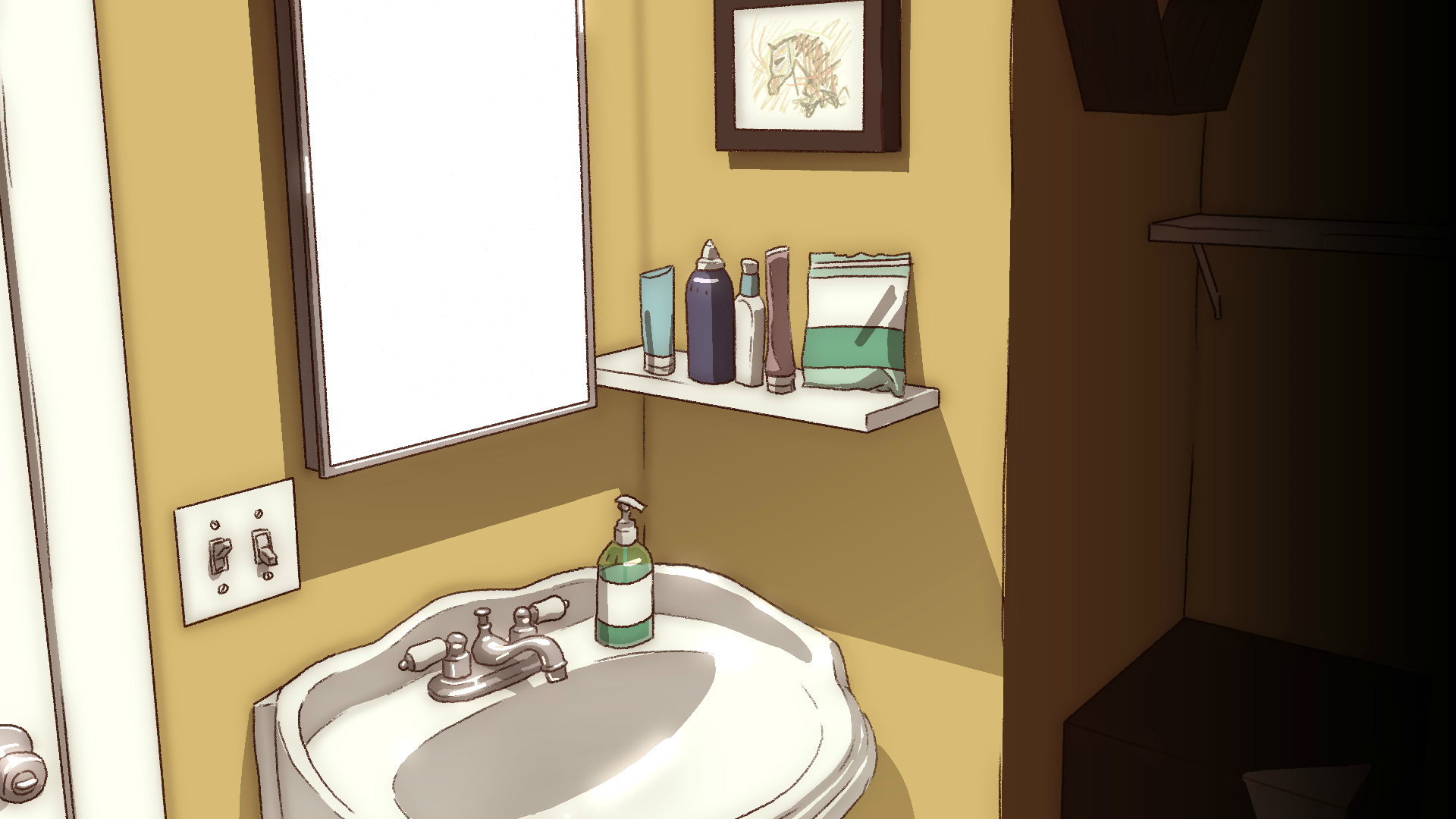 bathroom background.
I actually based this off of the bathroom I had at the time.