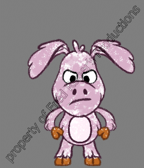 Cartoon Cousin - Mad 1. Rigging and animation in Esoteric Spine. Property of Fred Roger's Productions.