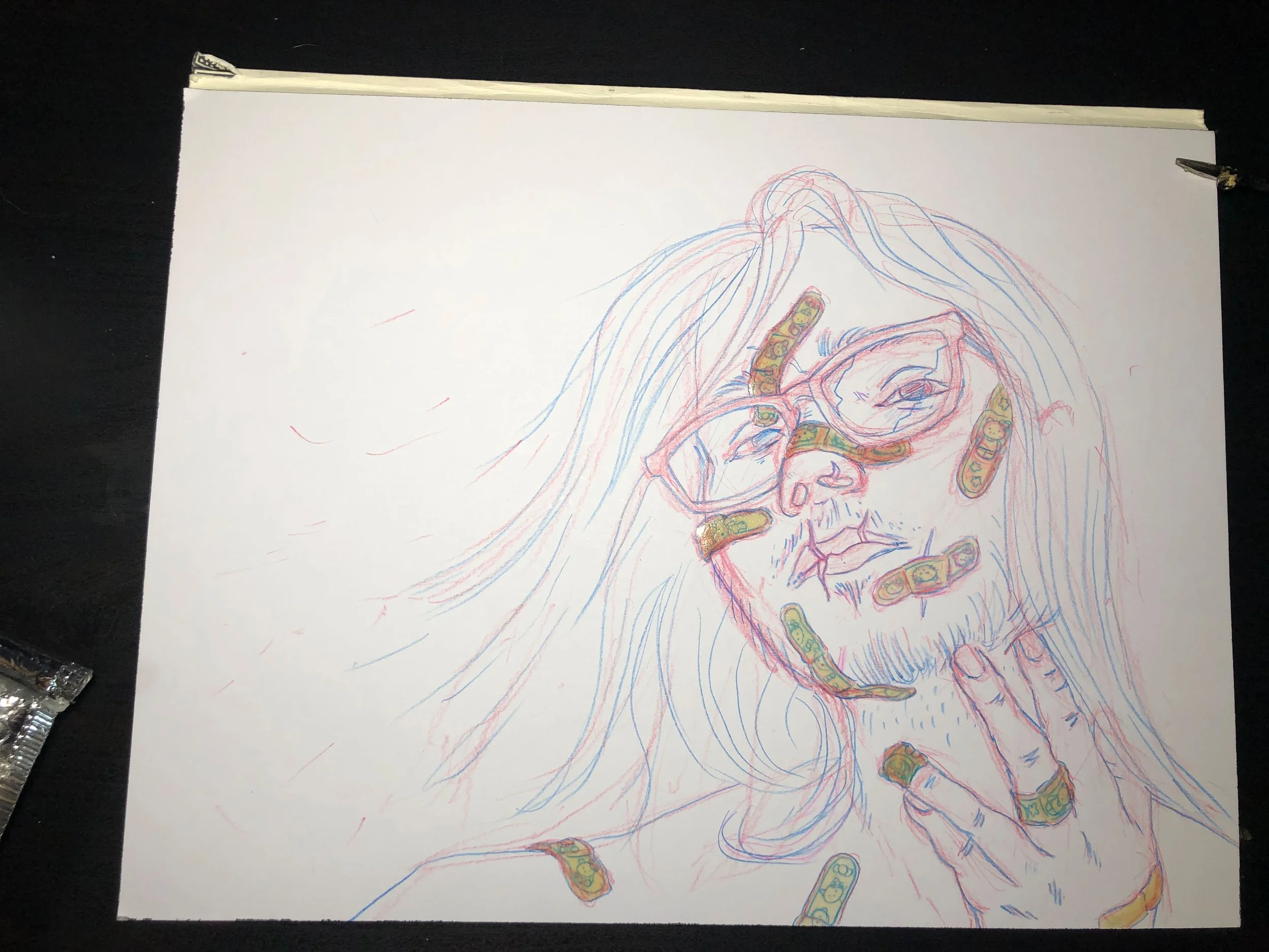Fast forward a couple years. I had taken the reference pictures for this piece in 2021 and didn't feel like trying to paint it until 2023. I wanted to try doing the sketch in watercolor pencil to try a new process, which I think helped to give some e