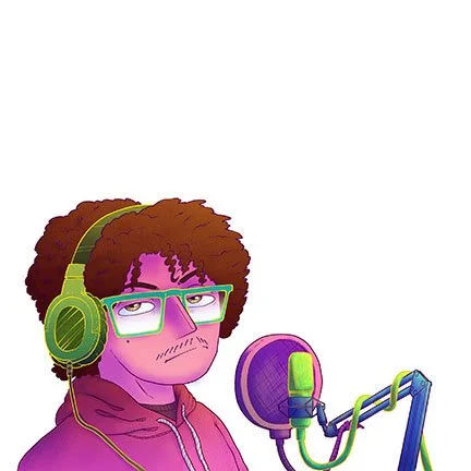 Color and shadows applied to the mic now. Messing with coloring lineart to make certain objects pop.
Actually, I think "The Midnight Gospel" had either just come out or I had been watching it at the time, and was either inspired by the coloring in th