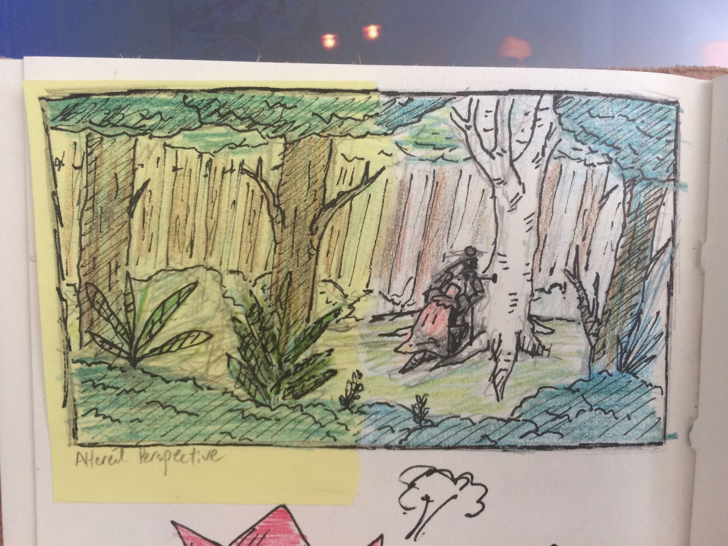 Thumbnail version of the piece, prior to getting anything on the final paper.