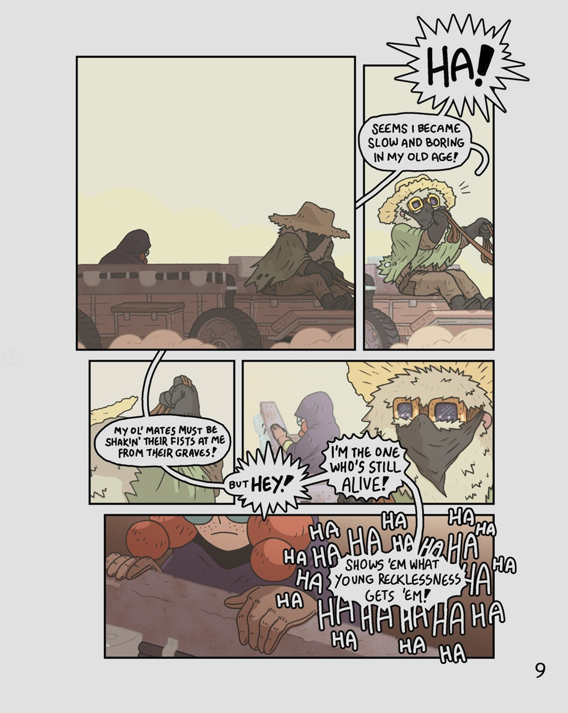 Comics lettering is its own artform that I don't know much about. Knowing that I knew nothing, I decided to experiment a lot with different lettering presentations. Not every experiment works, but I liked trying to figure it out as I went.